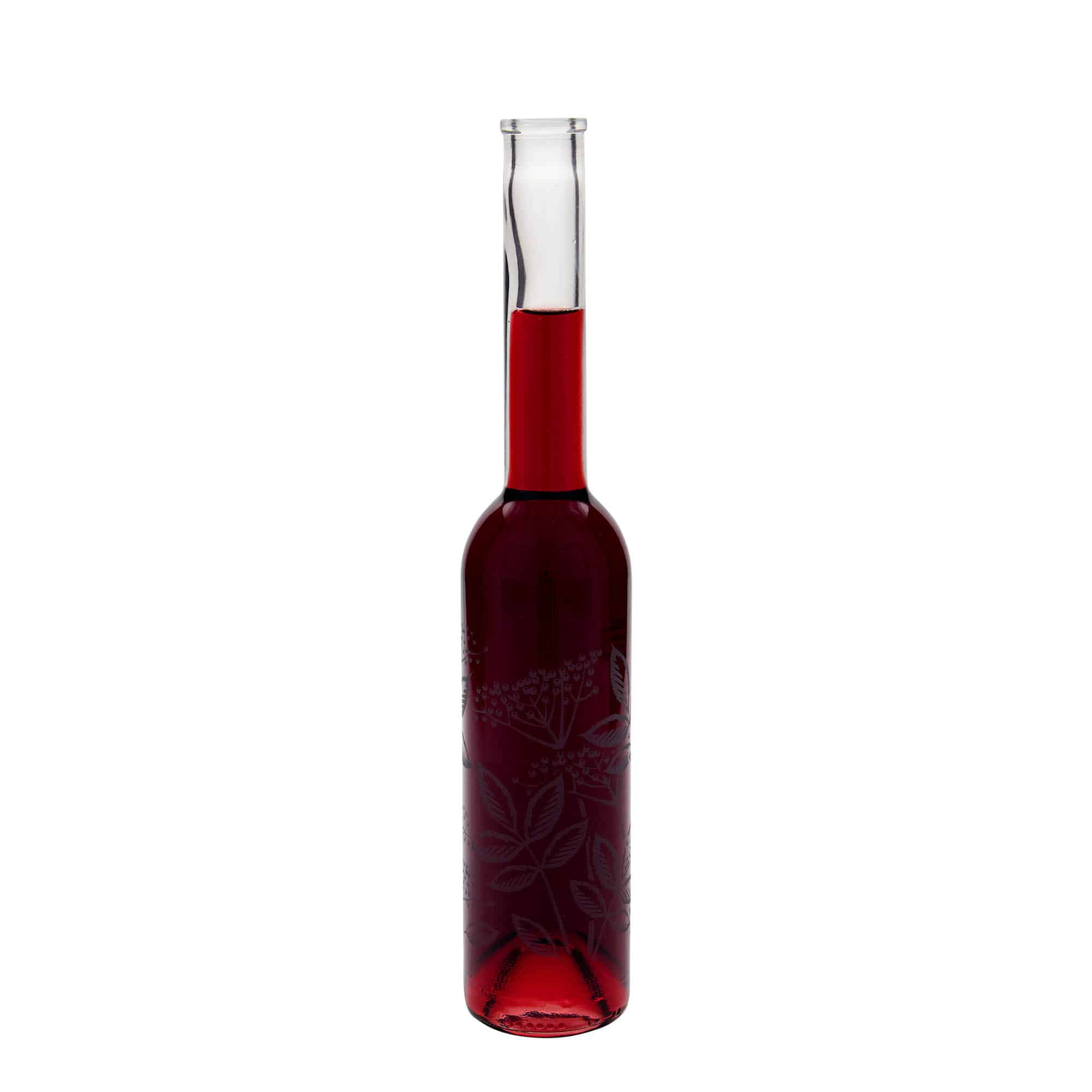 350 ml Bottiglia di vetro 'Opera', motivo: Sambuco, imboccatura: fascetta