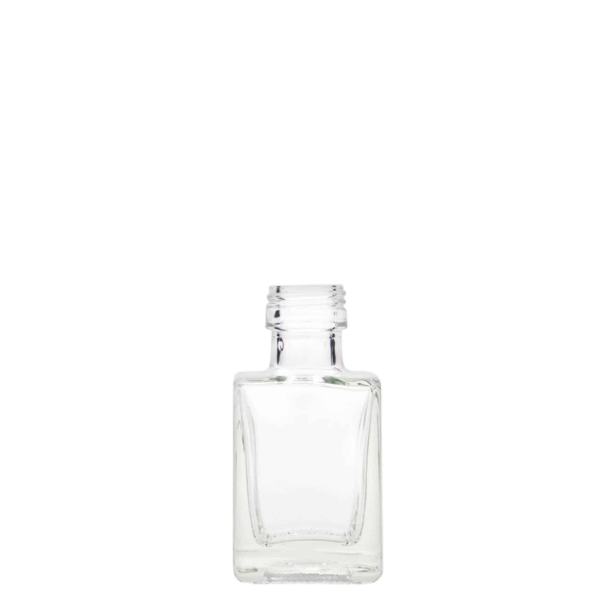 50 ml Bottiglia di vetro 'Cube', quadrata, imboccatura: PP 24 50 ml Bottiglia di vetro 'Cube', quadrata, imboccatura: PP 24