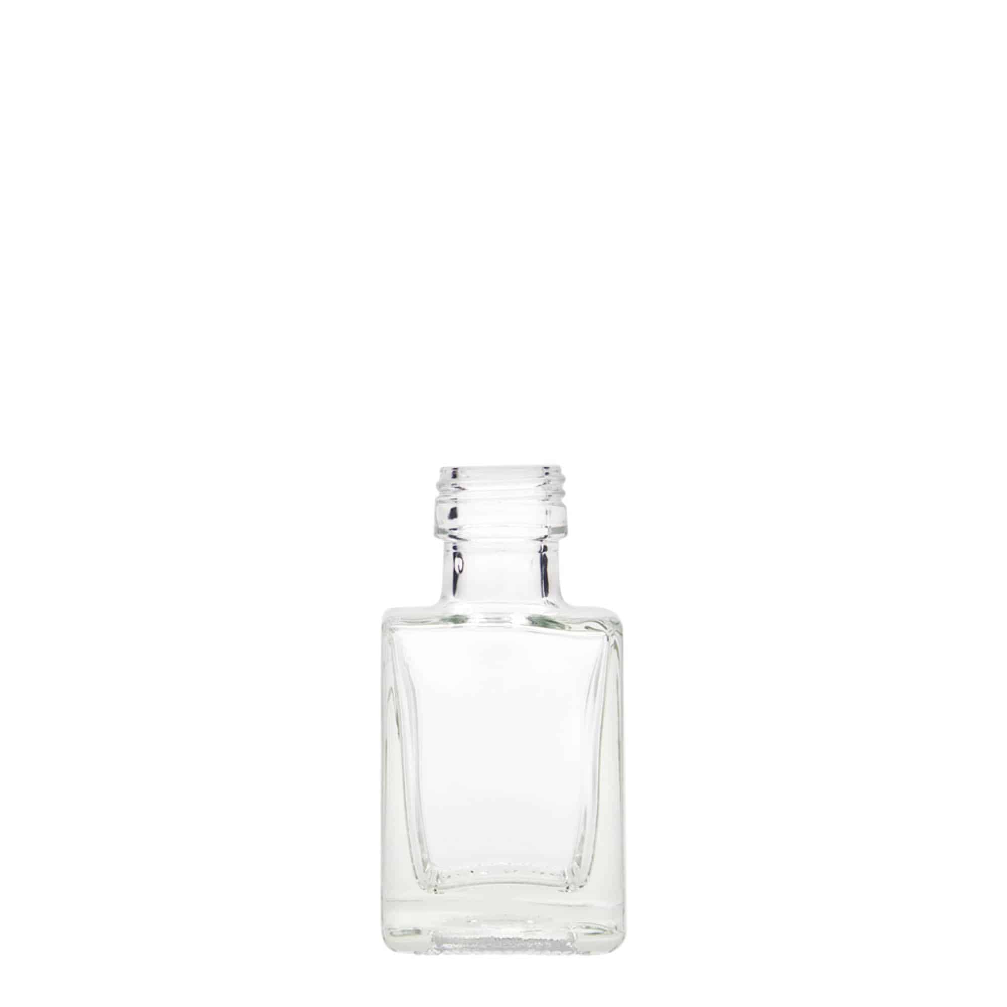 Bottiglia di vetro da 50 ml 'Cube', quadrata, bocca: PP 24