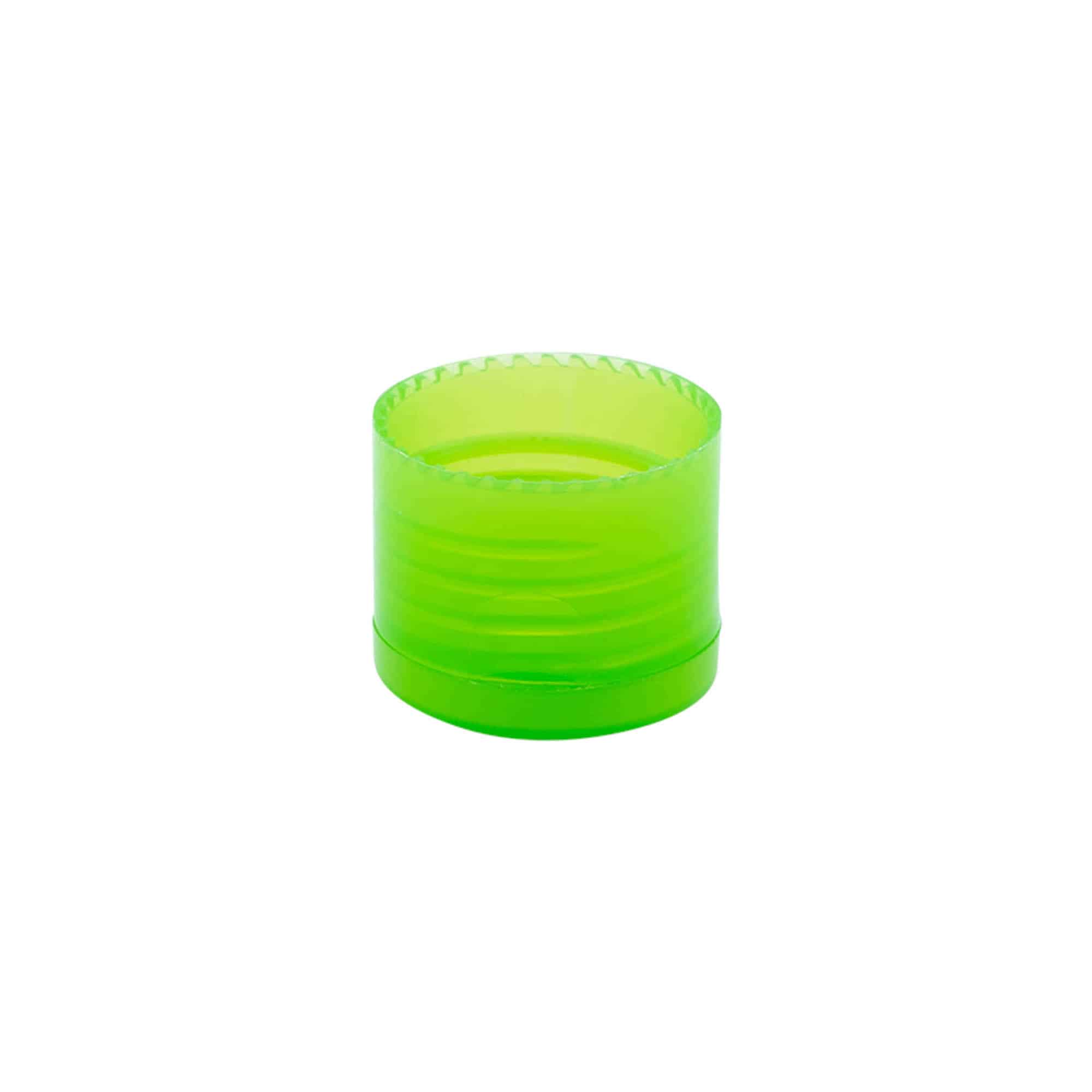 Tappo a vite con cerniera a ribalta, plastica PP, verde, per bocca: 24/410