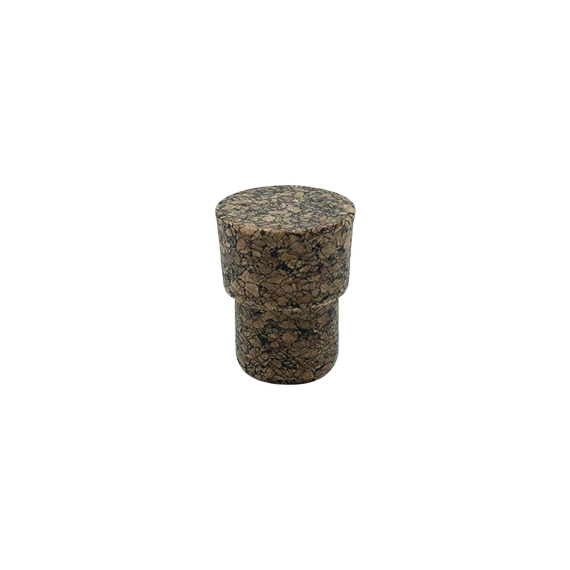 Tappo a manico 'Cornice' 19,5 mm, Corkcoal, per bocca: sughero