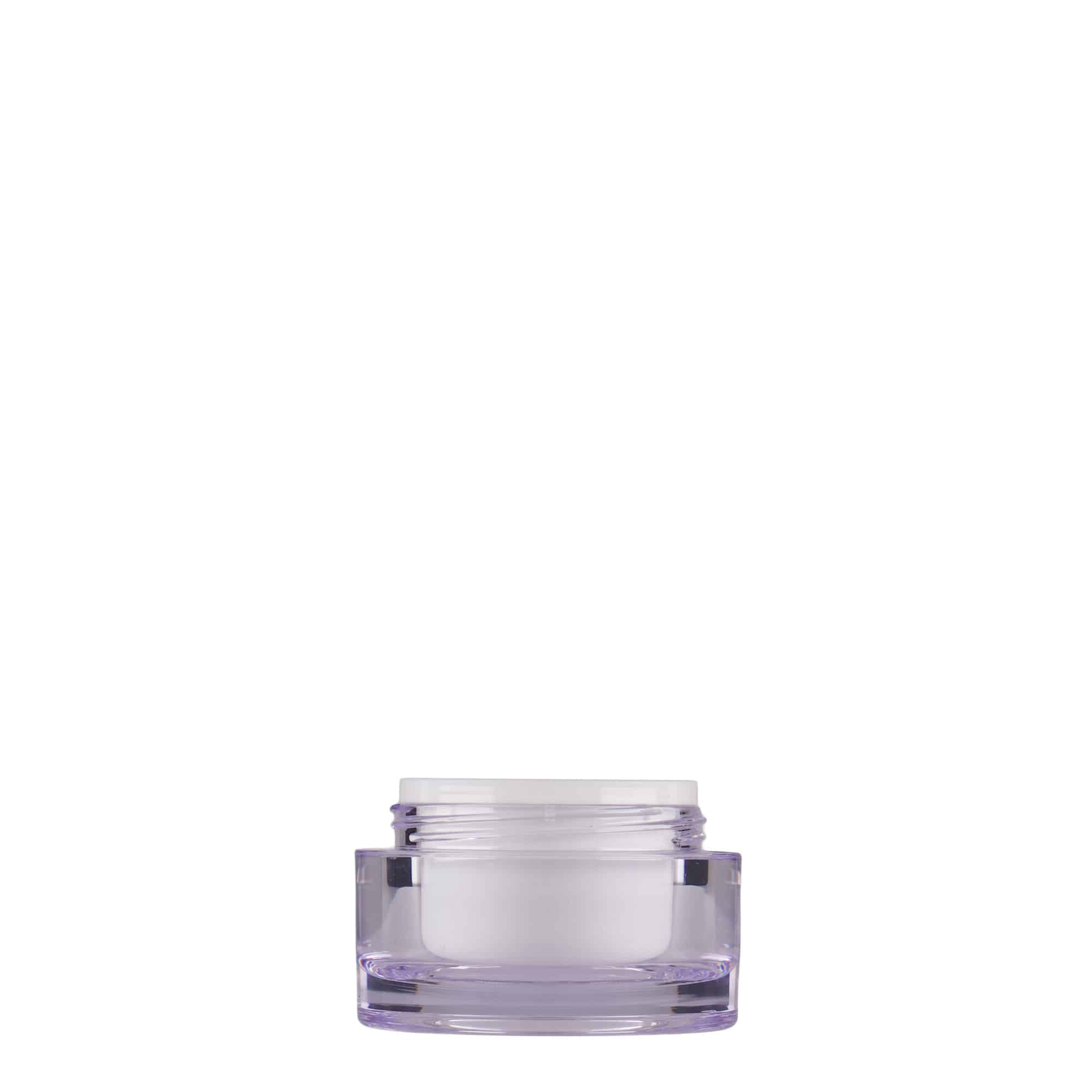 10 ml Contenitore cosmetico, plastica SAN, bianco, imboccatura: a vite 10 ml Contenitore cosmetico, plastica SAN, bianco, imboccatura: a vite