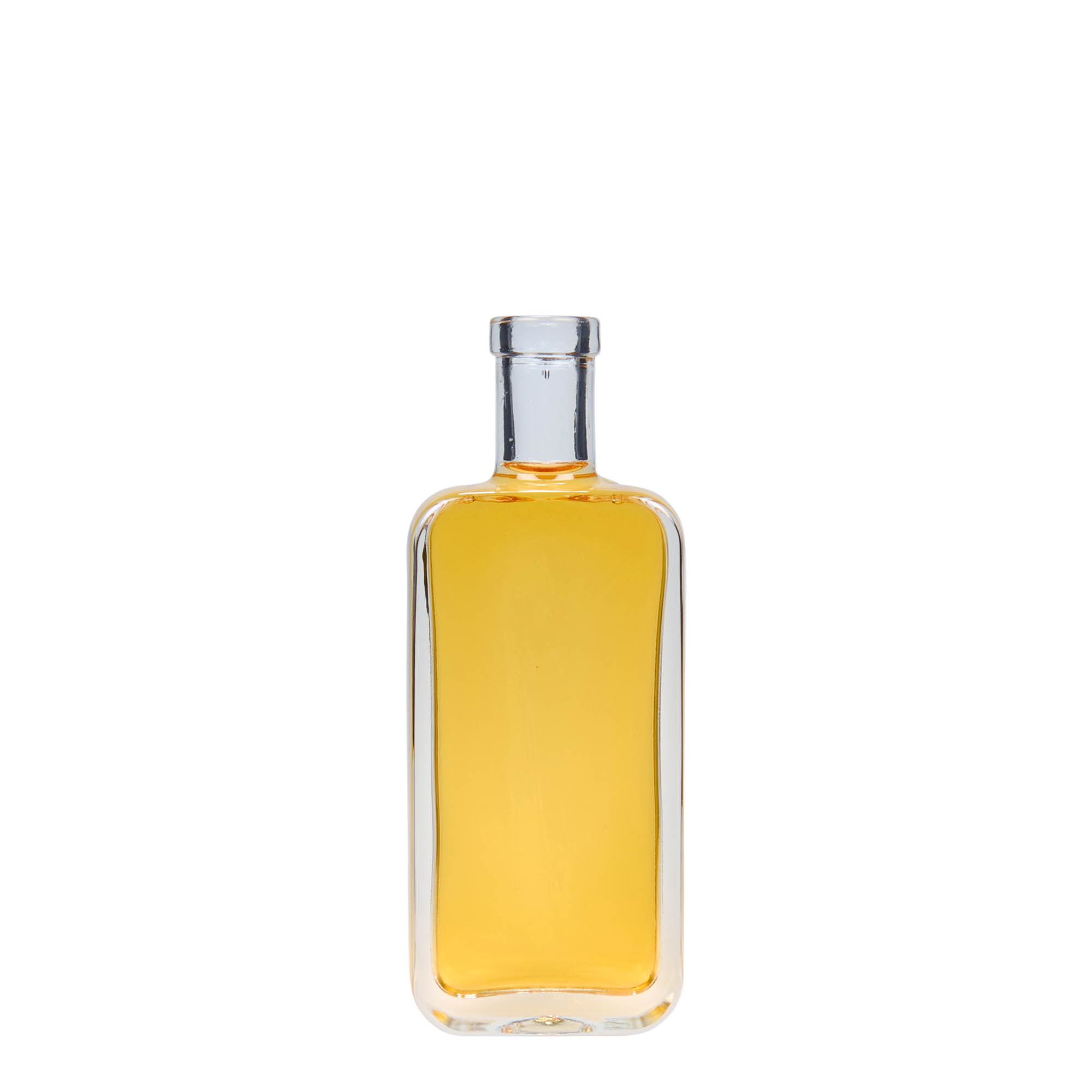 Bottiglia di vetro da 100 ml 'Nice', rettangolare, bocca: sughero Bottiglia di vetro da 100 ml 'Nice', rettangolare, bocca: sughero