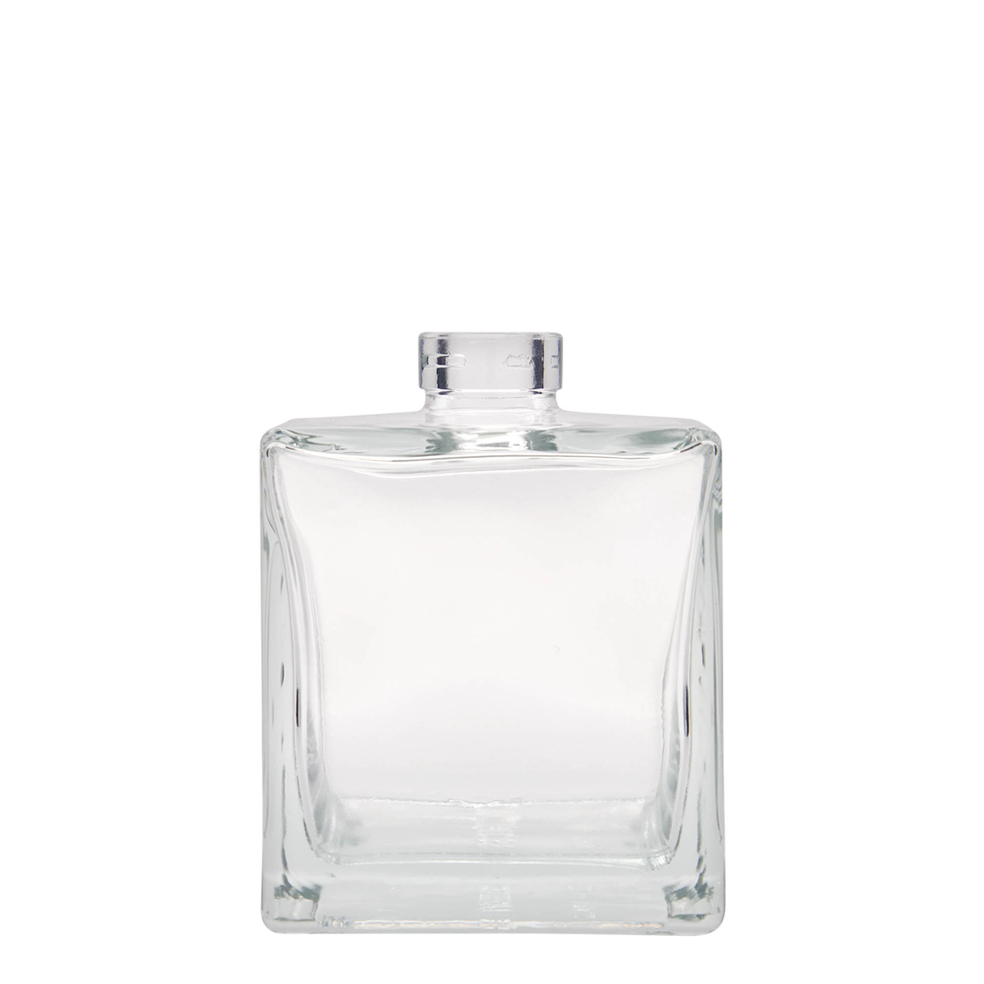 Bottiglia di vetro da 500 ml 'Cube', quadrata, bocca: tappo di sughero Bottiglia di vetro da 500 ml 'Cube', quadrata, bocca: tappo di sughero