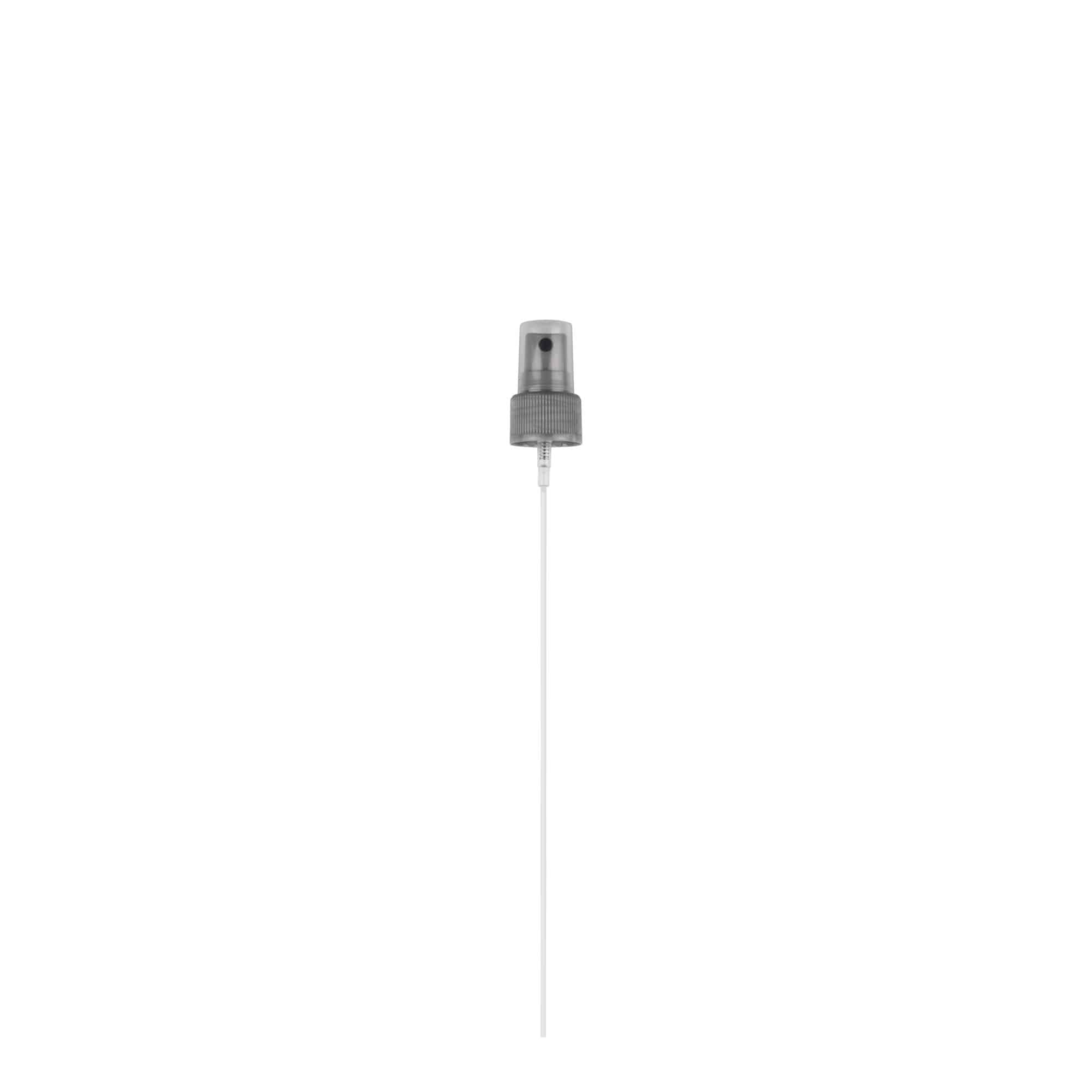 Chiusura a vite con nebulizzatore spray, plastica PP, argento, per bocca: 24/410