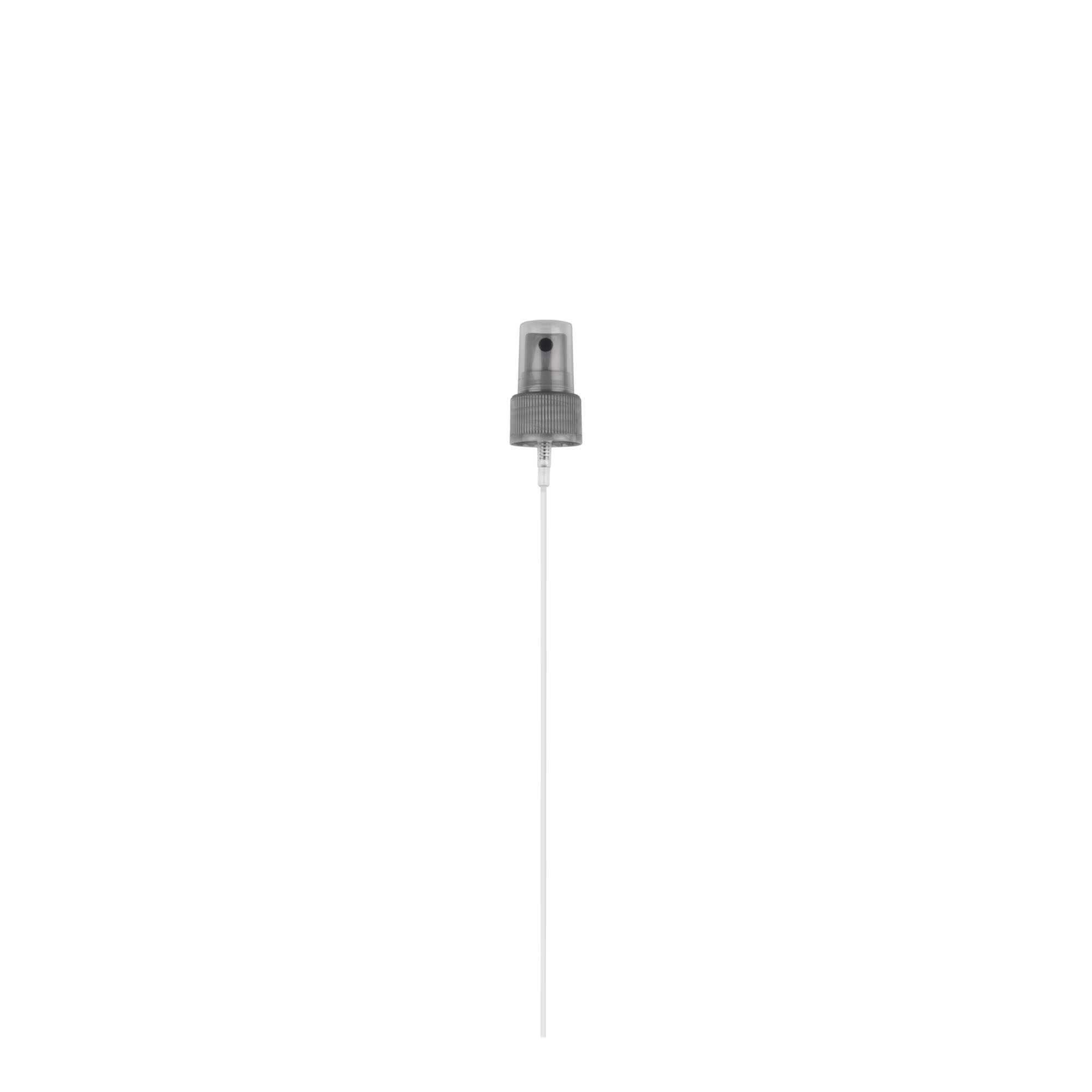 Chiusura a vite con nebulizzatore spray, plastica PP, argento, per bocca: 24/410 Chiusura a vite con nebulizzatore spray, plastica PP, argento, per bocca: 24/410