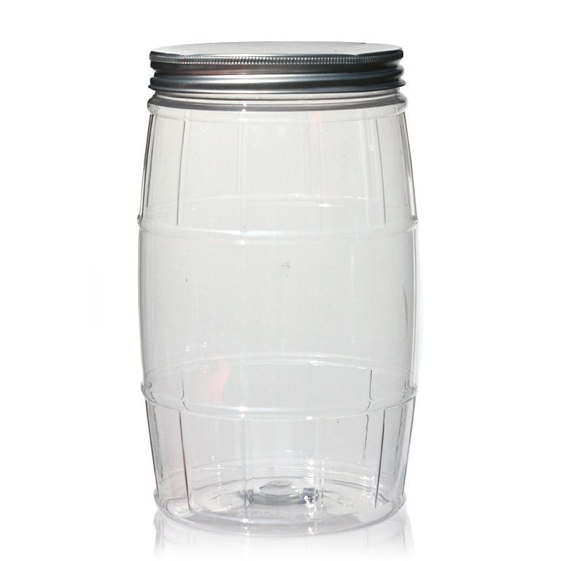 1.500 ml Barattolo PET 'Botte', plastica, imboccatura: 100/400 1.500 ml Barattolo PET 'Botte', plastica, imboccatura: 100/400