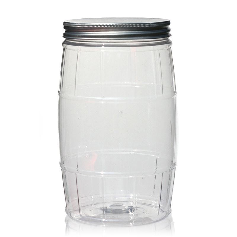 1.500 ml lattina in PET 'botte', plastica, bocca: 100/400
