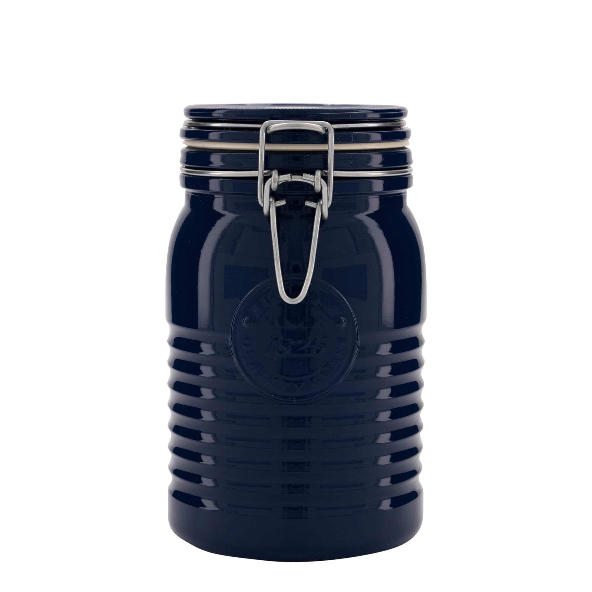 1.000 ml Barattolo ermetico 'Officina 1825', vetro, blu, imboccatura: chiusura meccanica 1.000 ml Barattolo ermetico 'Officina 1825', vetro, blu, imboccatura: chiusura meccanica