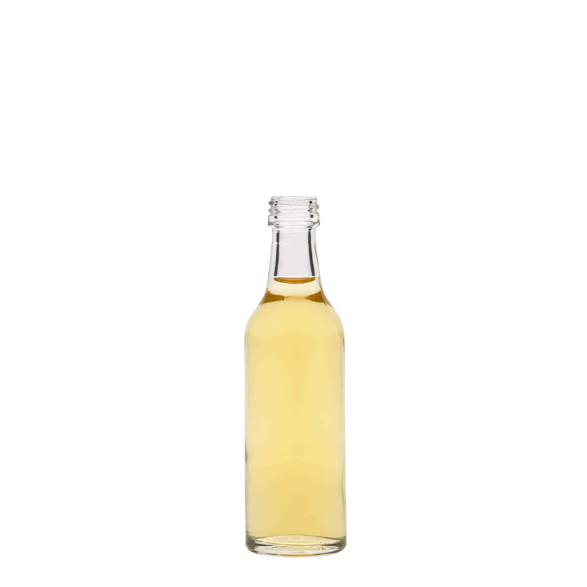 50 ml Bottiglia di vetro a collo dritto, imboccatura: PP 18