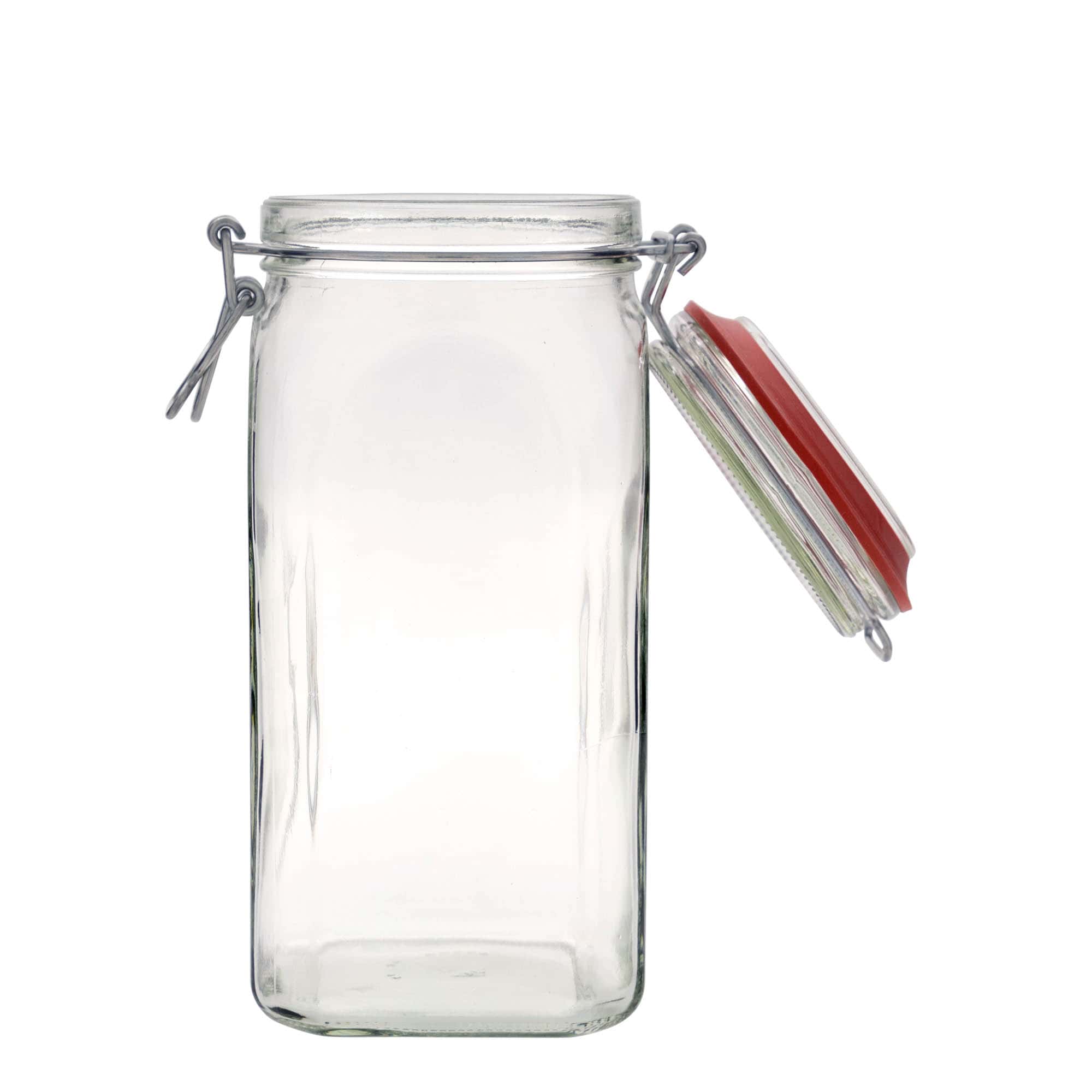1.540 ml Barattolo ermetico, quadrato, vetro, imboccatura: chiusura meccanica