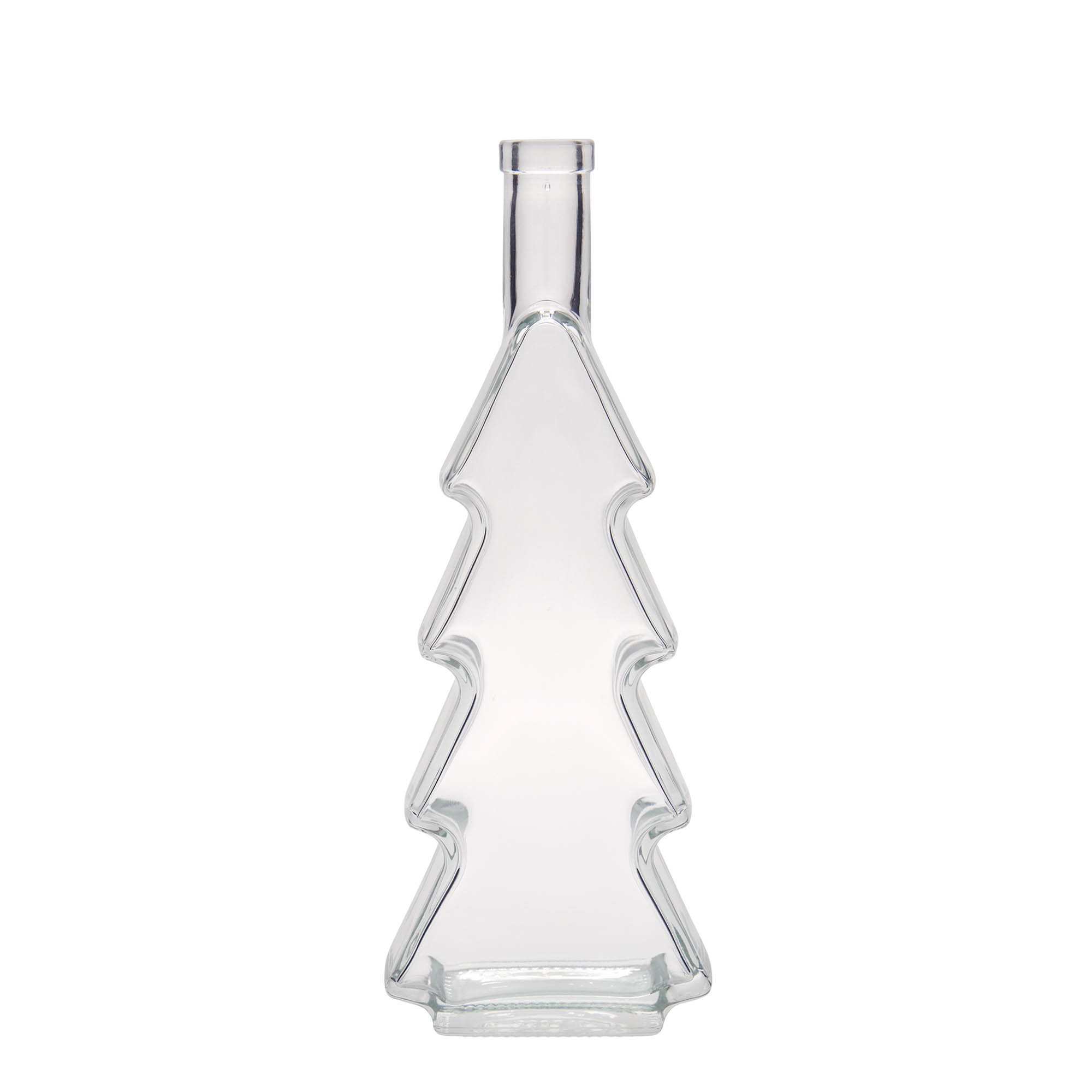 Bottiglia di vetro da 500 ml 'Albero di Natale', bocca: tappo di sughero Bottiglia di vetro da 500 ml 'Albero di Natale', bocca: tappo di sughero