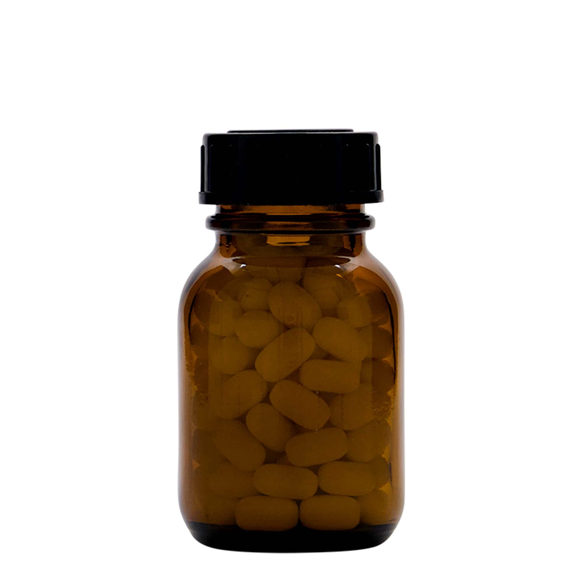 50 ml Vetro a collo largo, marrone, bocca: DIN 32