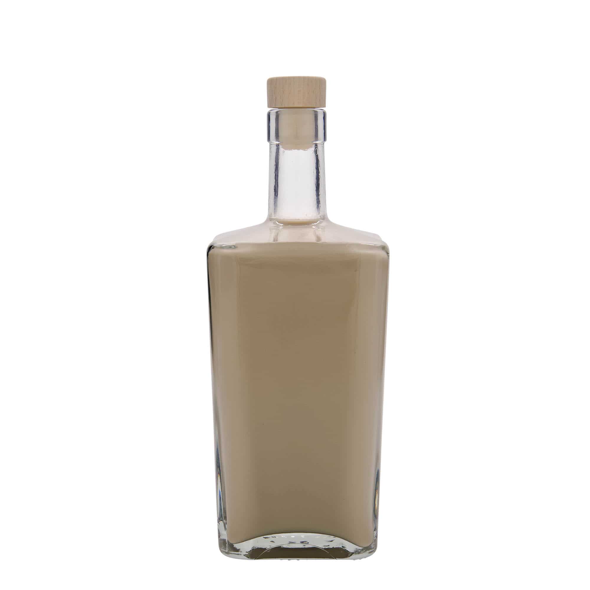 Bottiglia di vetro da 700 ml 'Noel', quadrata, bocca: sughero
