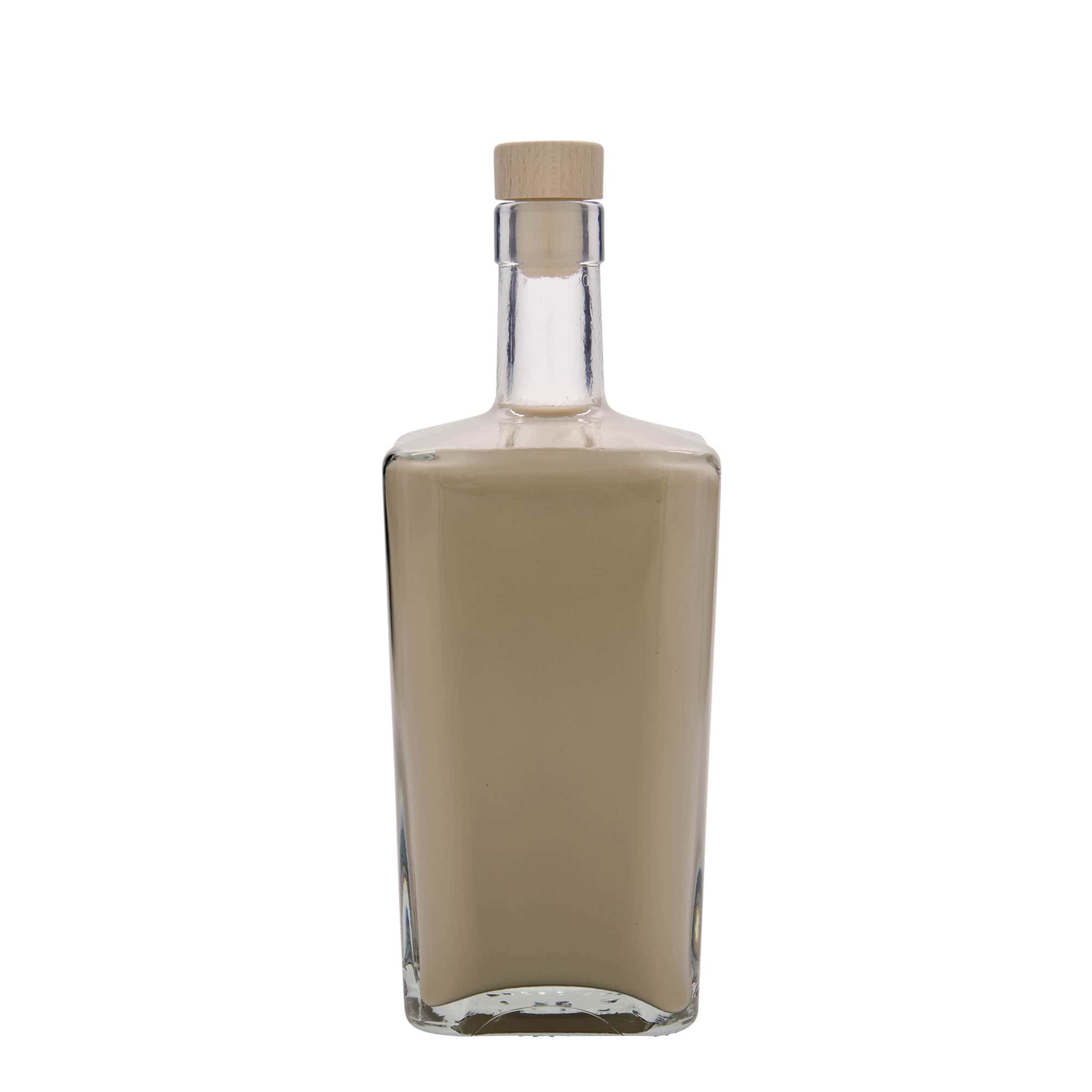 Bottiglia di vetro da 700 ml 'Noel', quadrata, bocca: sughero