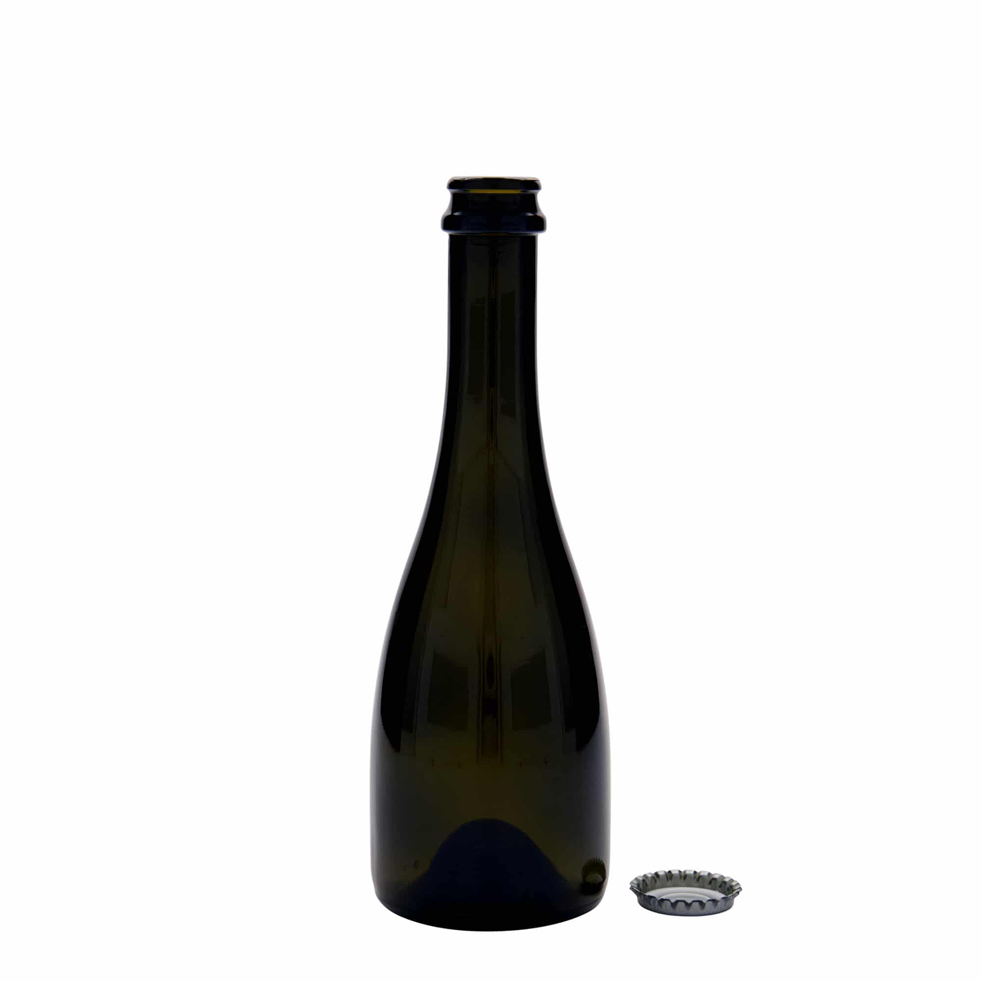 Bottiglia da 330 ml per birra/spumante 'Tosca', vetro, verde antico, bocca: tappo corona