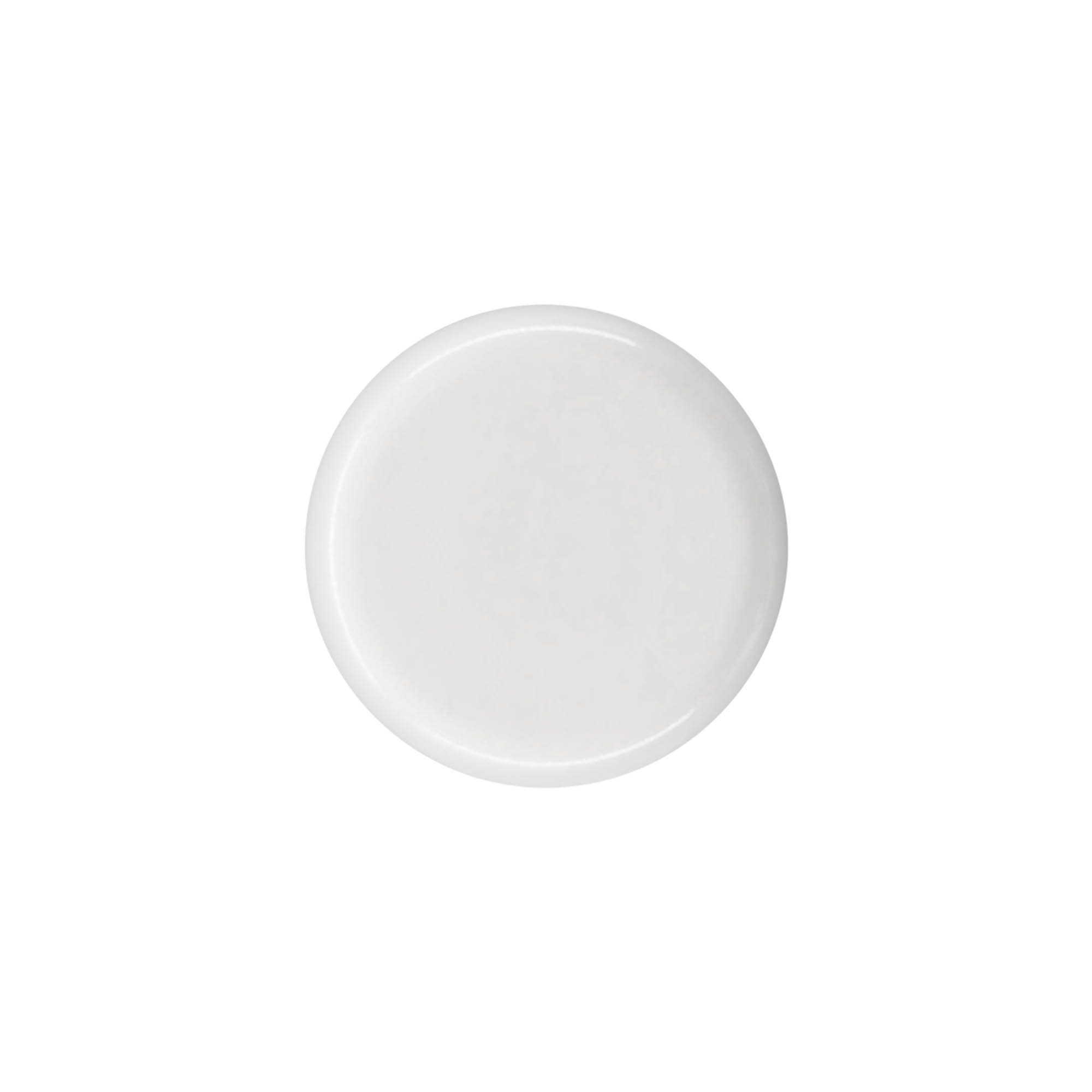 Tappo a vite per bottiglia rotonda con inserto a siringa, plastica PE, bianco, per bocca: DIN 18