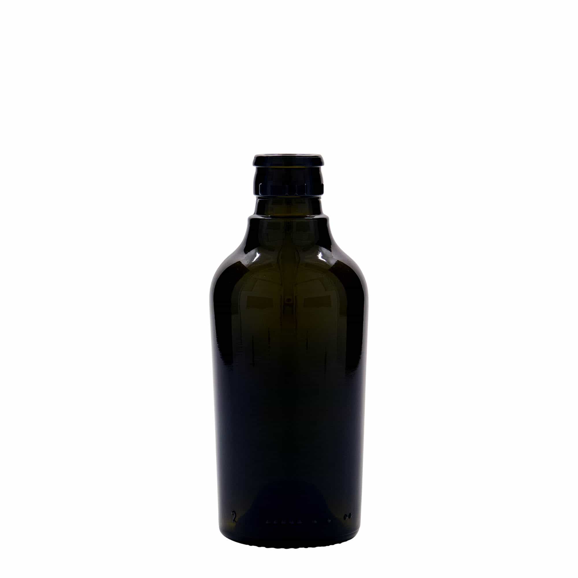 250 ml Bottiglia olio/aceto 'Oleum', vetro, verde antico, imboccatura: DOP