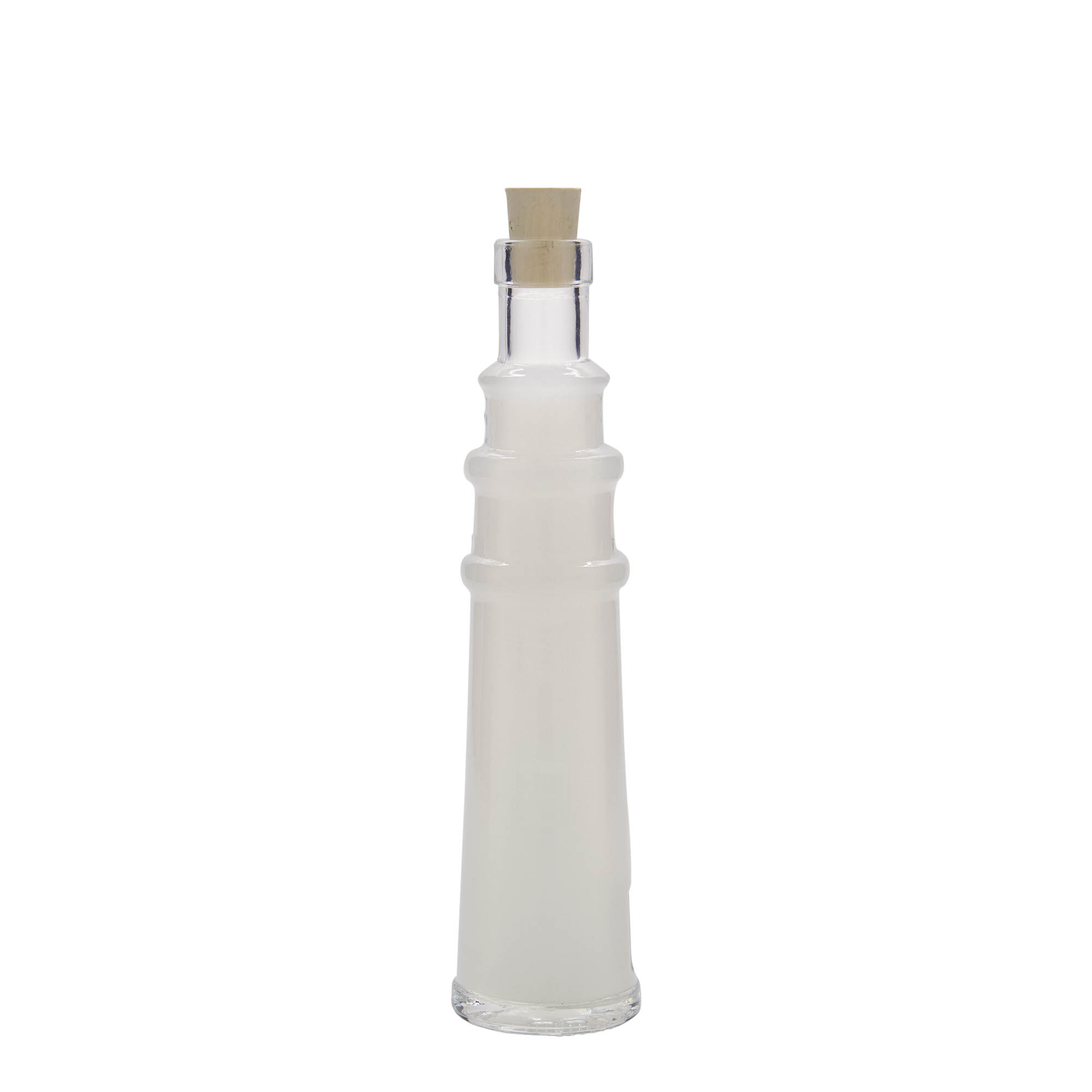 Bottiglia di vetro da 100 ml 'Leuchtturm', bocca: sughero Bottiglia di vetro da 100 ml 'Leuchtturm', bocca: sughero