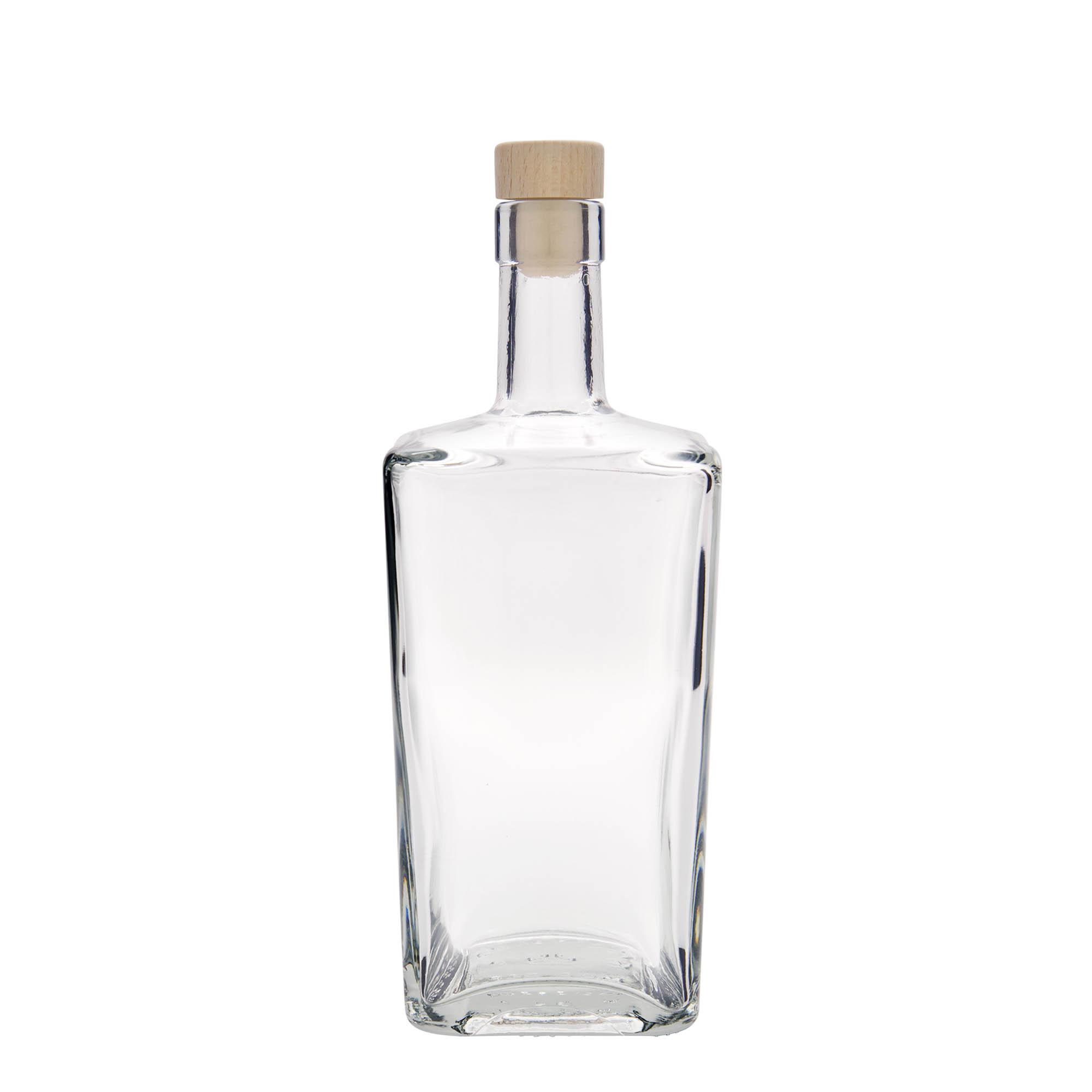 Bottiglia di vetro da 700 ml 'Noel', quadrata, bocca: sughero