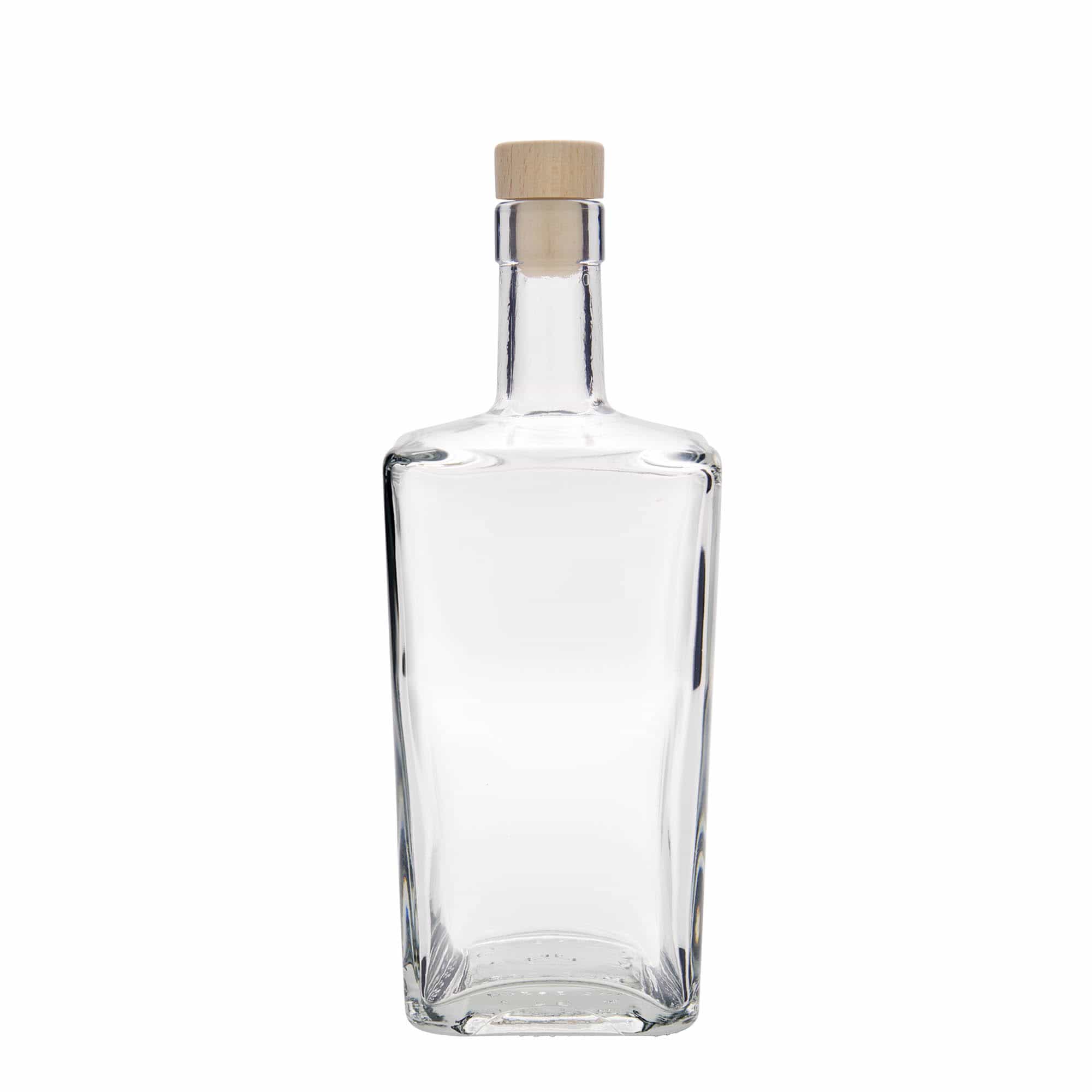 Bottiglia di vetro da 700 ml 'Noel', quadrata, bocca: sughero