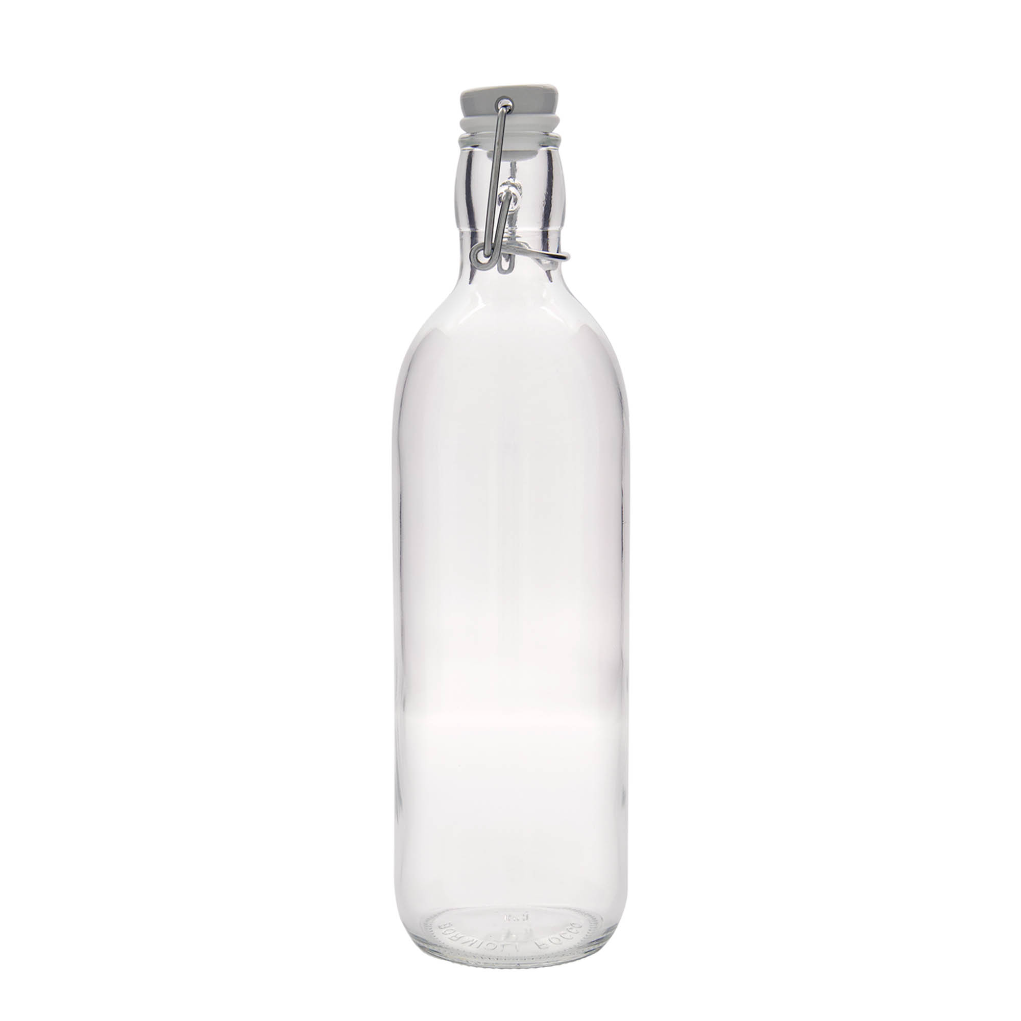 Bottiglia di vetro da 1.000 ml 'Emilia', bocca: chiusura a gancio Bottiglia di vetro da 1.000 ml 'Emilia', bocca: chiusura a gancio