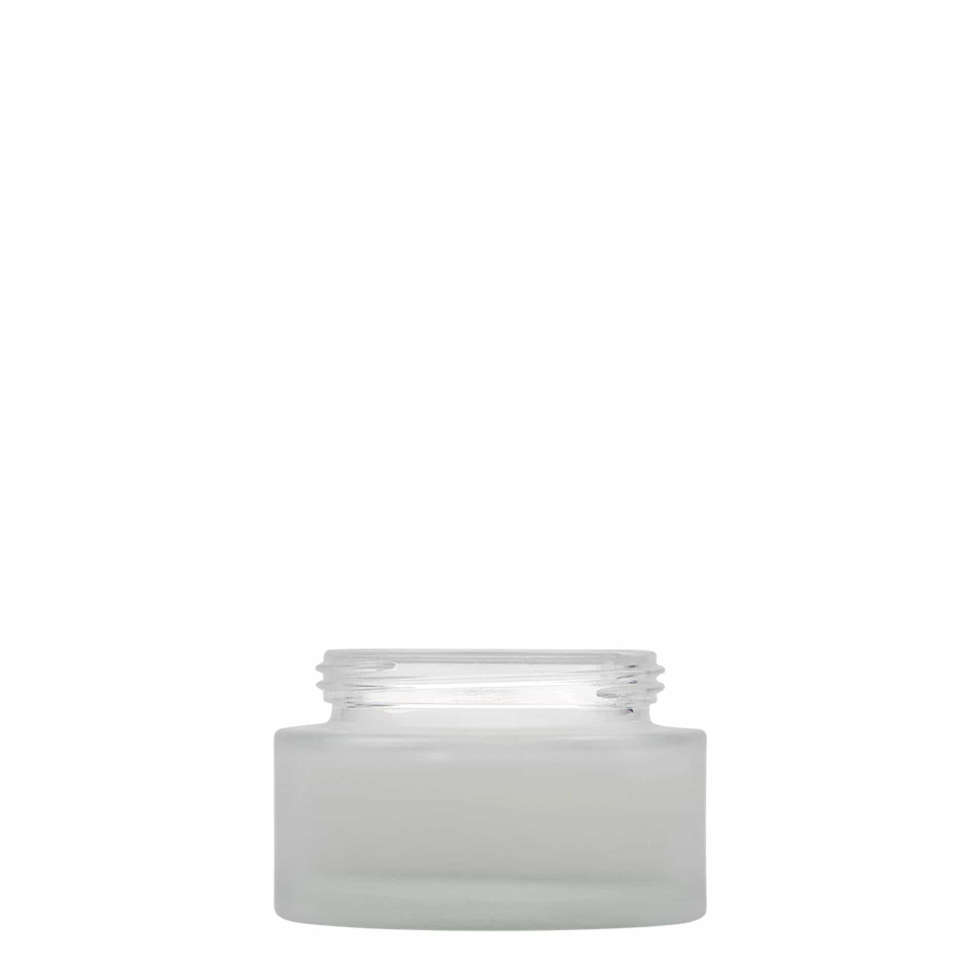 50 ml barattolo 'Edizione Platino', vetro, ghiacciato, bocca: chiusura a vite 50 ml barattolo 'Edizione Platino', vetro, ghiacciato, bocca: chiusura a vite