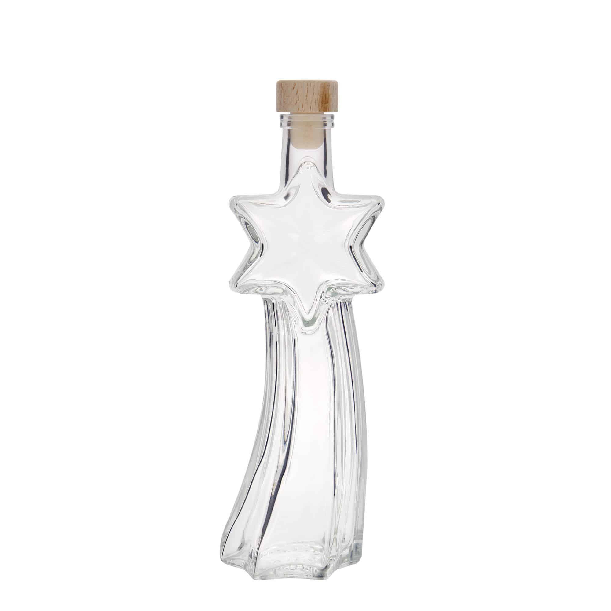 200 ml Bottiglia di vetro 'Stella cadente', imboccatura: fascetta