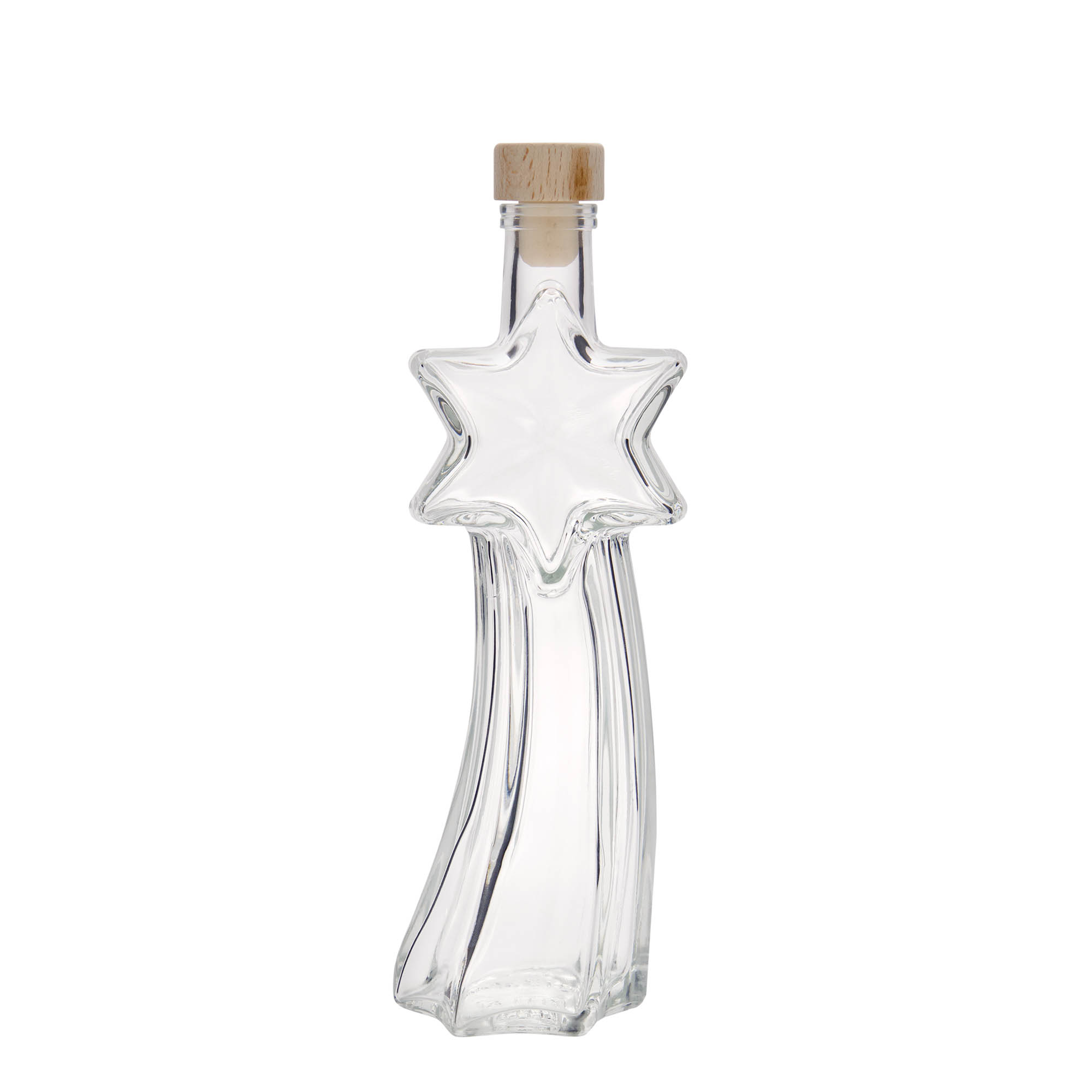 Bottiglia di vetro da 200 ml 'Stella cadente', bocca: sughero Bottiglia di vetro da 200 ml 'Stella cadente', bocca: sughero