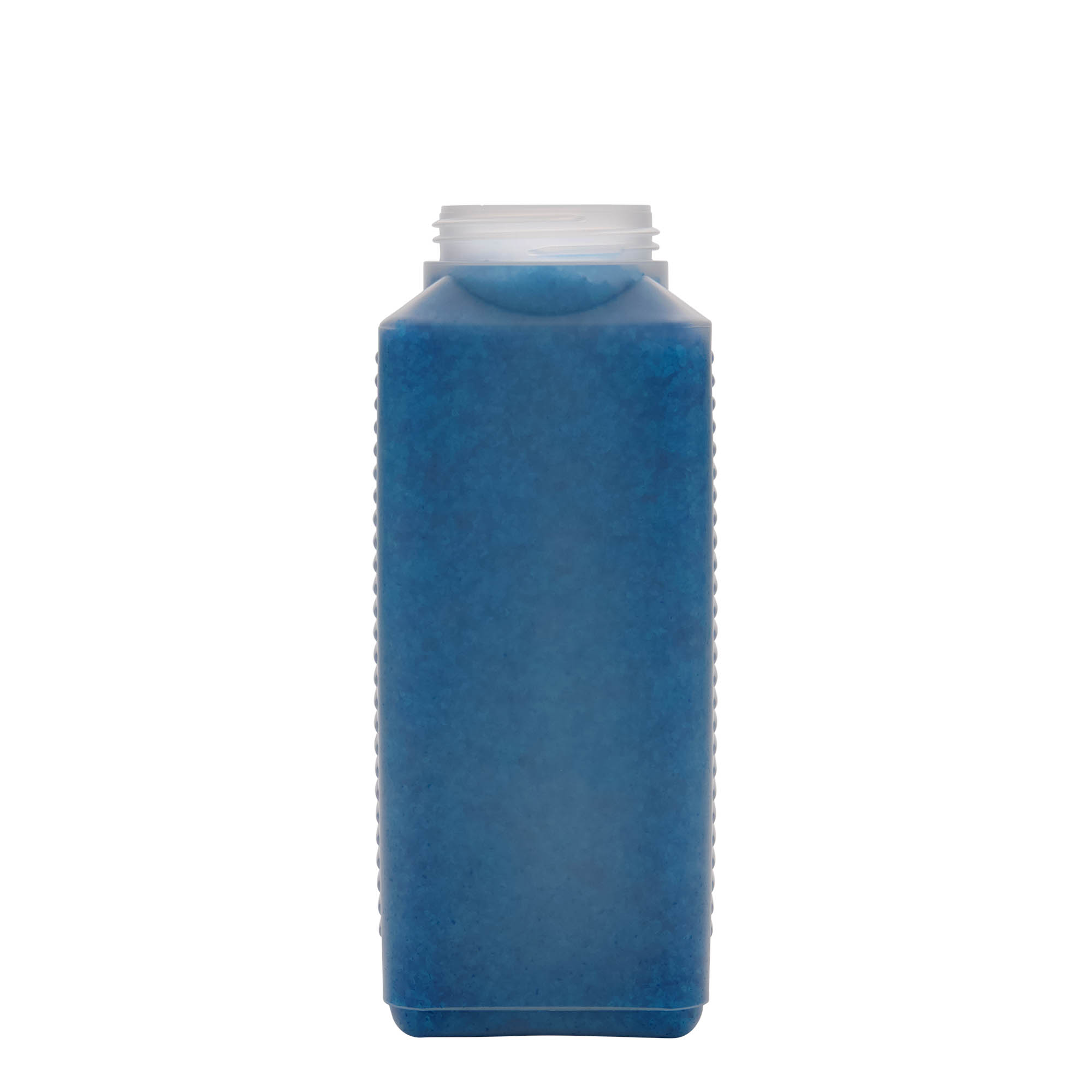1.000 ml bottiglia a collo largo, rettangolare, plastica HDPE, naturale, bocca: DIN 60 EPE