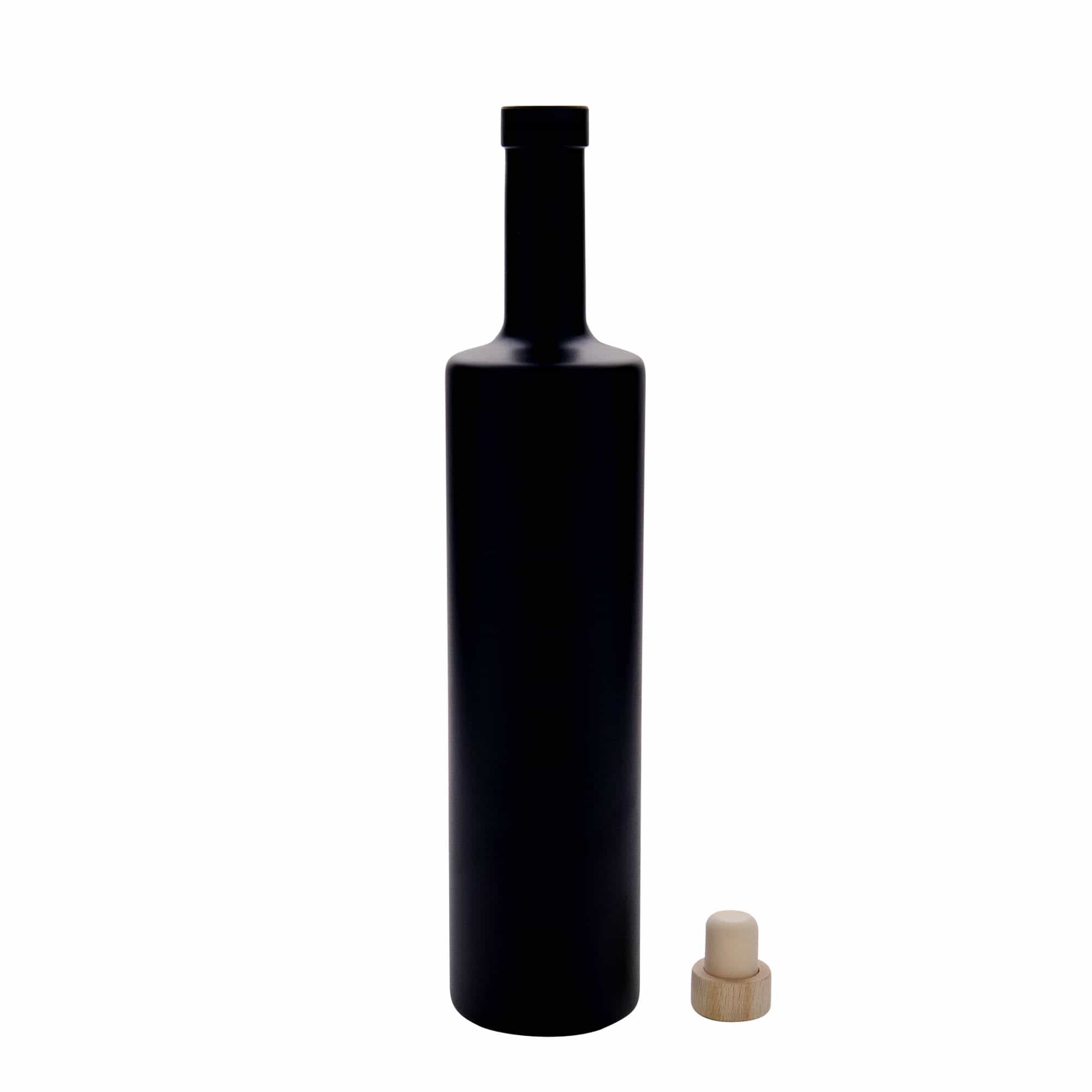 700 ml Bottiglia di vetro 'Centurio', nero, imboccatura: fascetta