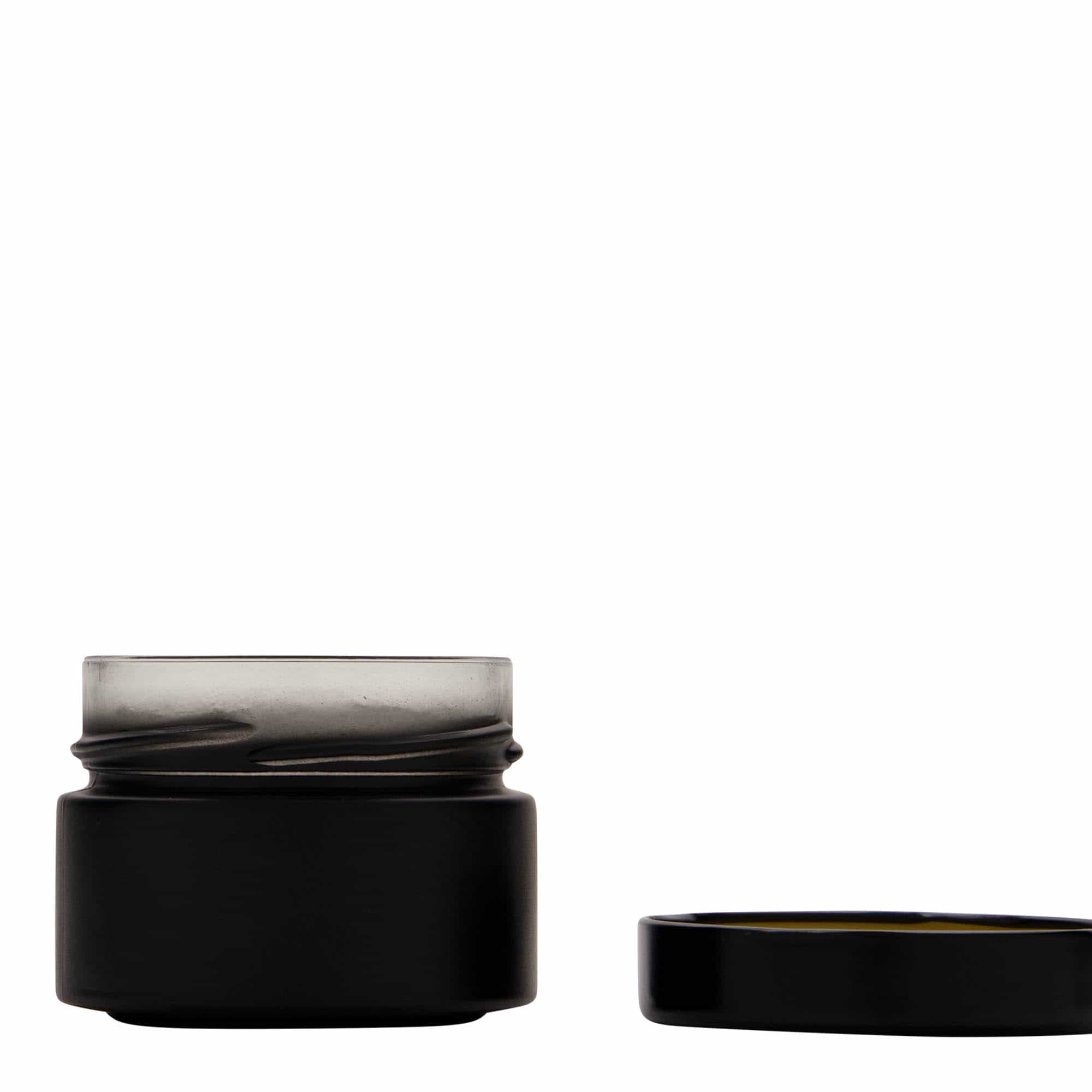 130 ml Vasetto cilindrico 'Aurora', vetro, nero, imboccatura: Twist-Off Deep (DTO 66)