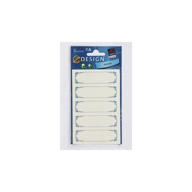 Etichette 'Cronice blu', rettangolare, carta, bianco-blu Etichette 'Cronice blu', rettangolare, carta, bianco-blu