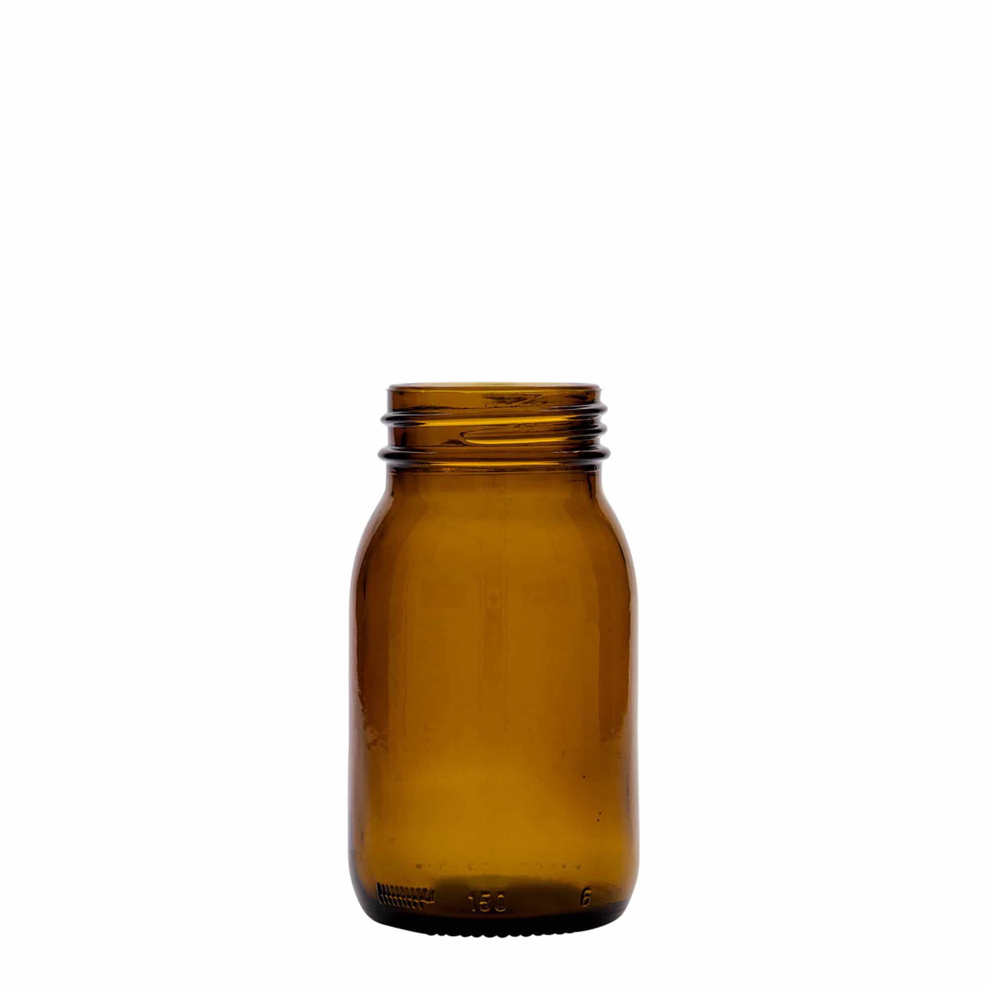 150 ml Vasetto di vetro a bocca larga, marrone, imboccatura: DIN 45 150 ml Vasetto di vetro a bocca larga, marrone, imboccatura: DIN 45