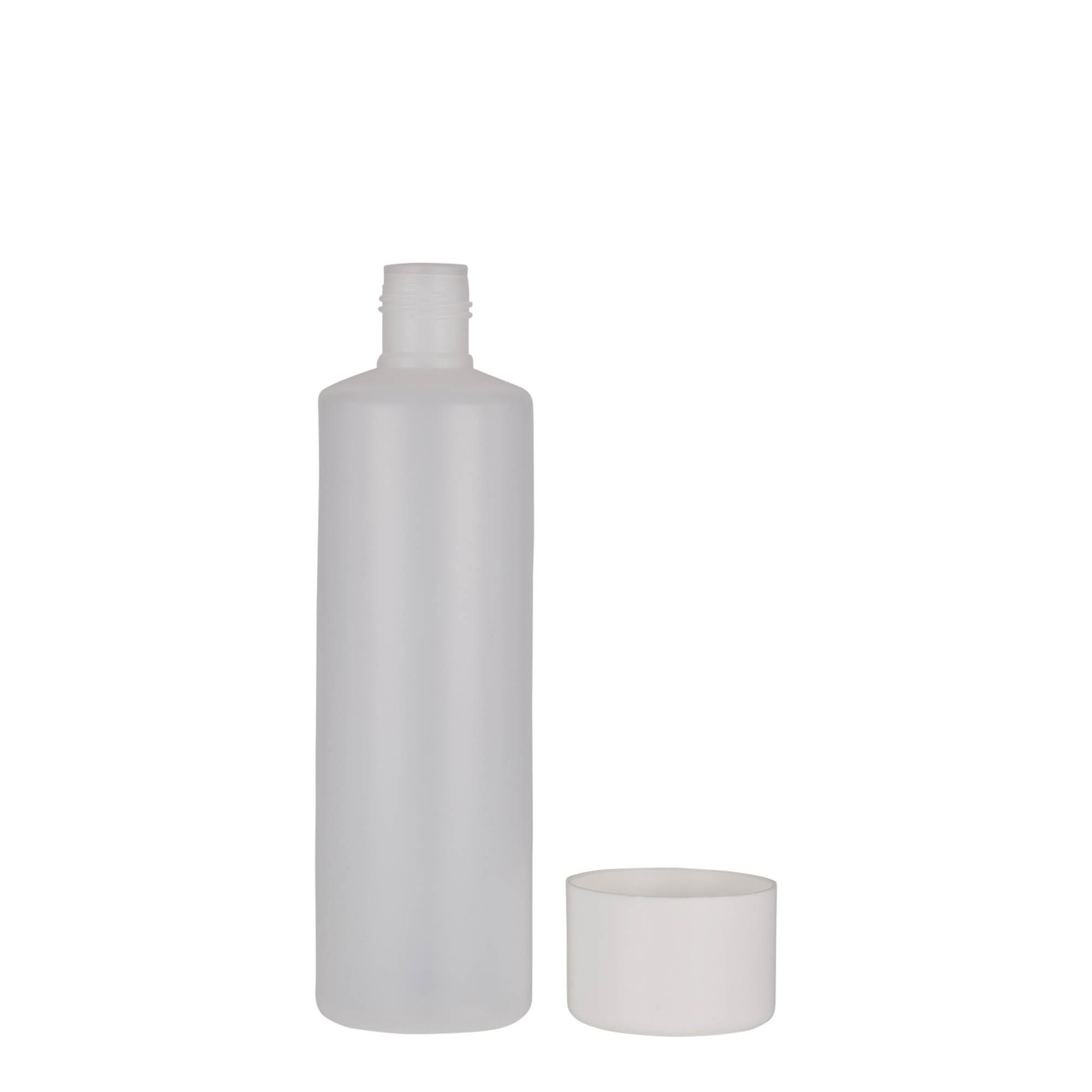 250 ml bottiglia rotonda, plastica PE, naturale, bocca: chiusura a vite 250 ml bottiglia rotonda, plastica PE, naturale, bocca: chiusura a vite