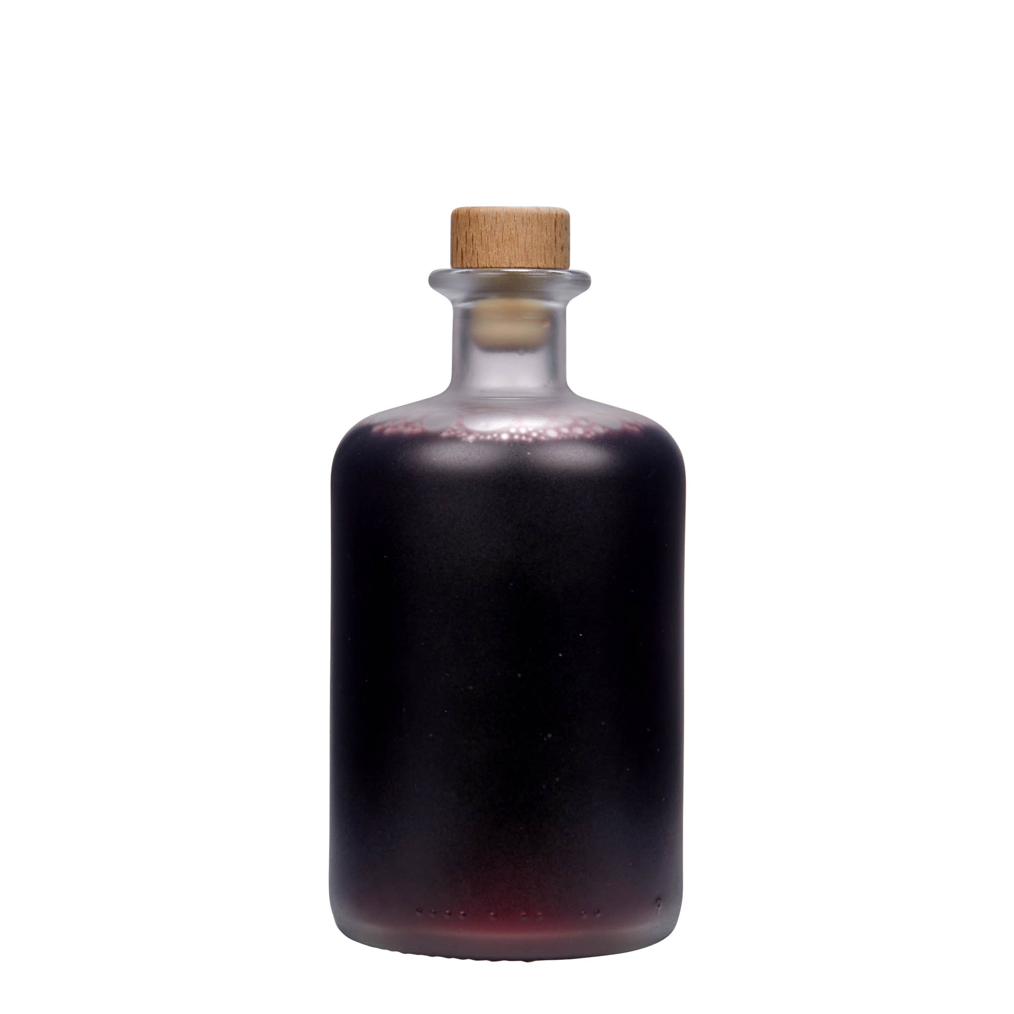 Bottiglia di vetro da 500 ml, da farmacista, ghiacciata, bocca: sughero Bottiglia di vetro da 500 ml, da farmacista, ghiacciata, bocca: sughero