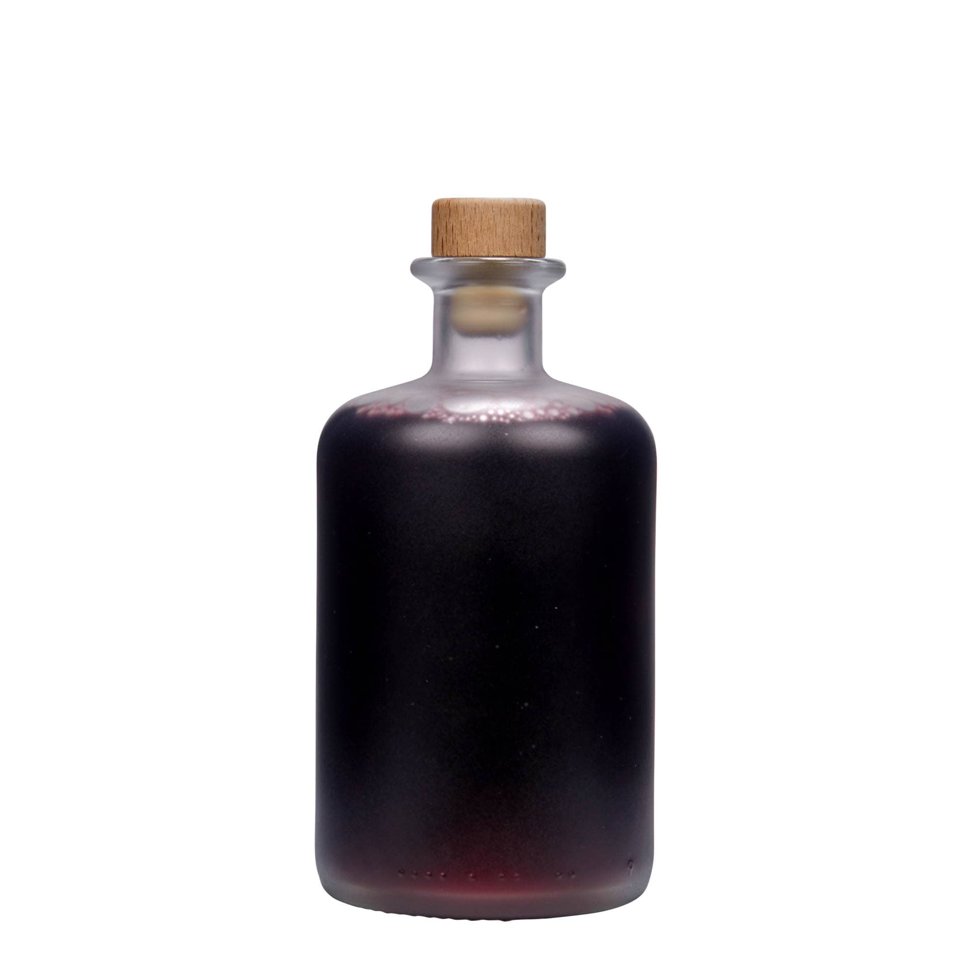 Bottiglia di vetro da 500 ml, da farmacista, ghiacciata, bocca: sughero