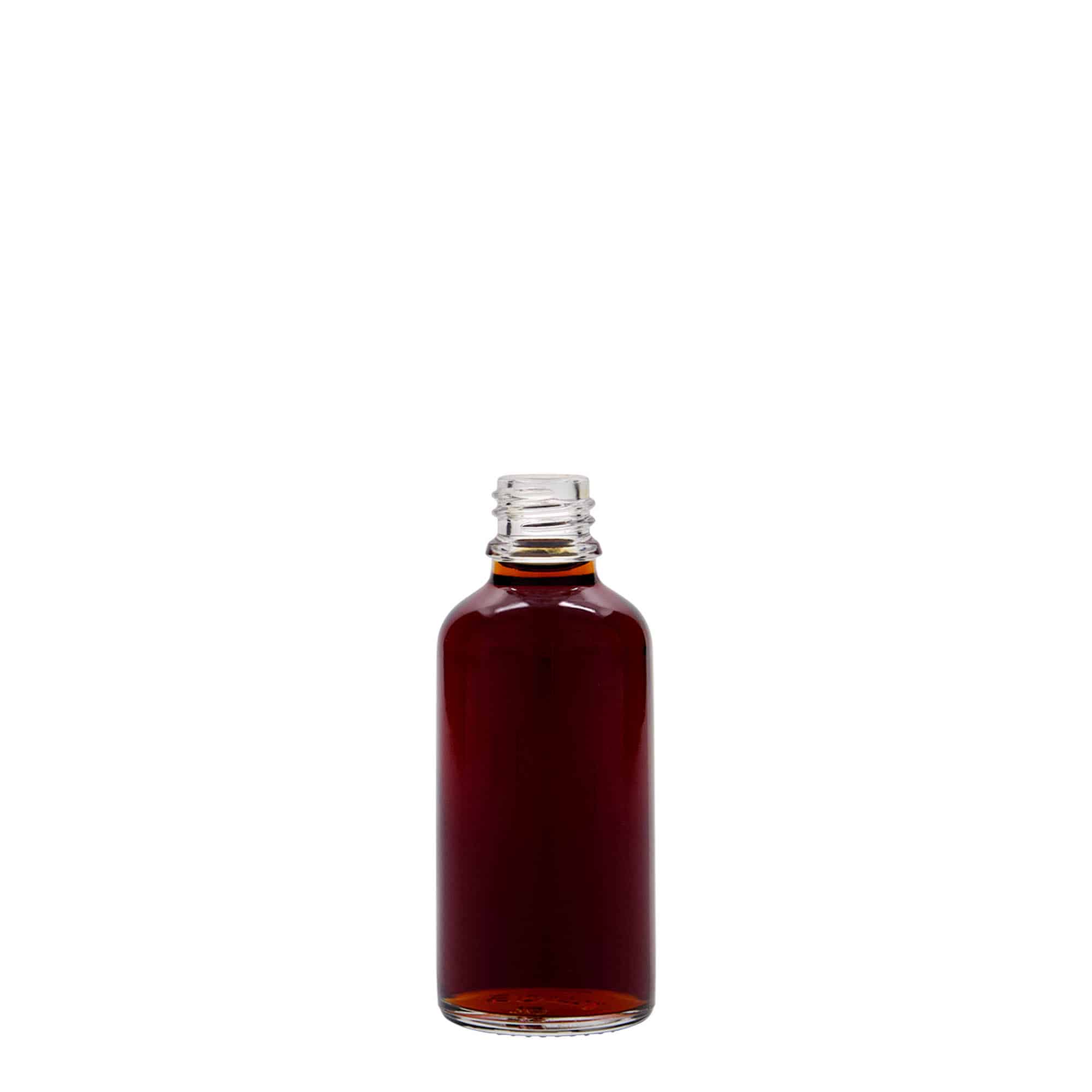 50 ml bottiglia medicinale, vetro, bocca: DIN 18