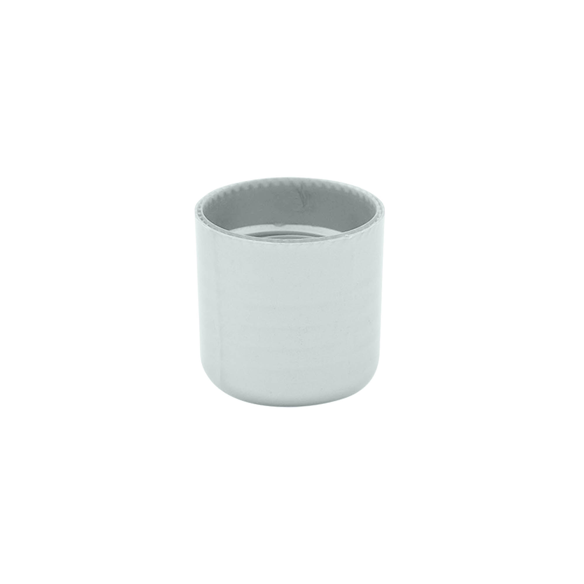 Tappo a vite con inserto per siringa, plastica PP, argento, per bocca: 24/410 Tappo a vite con inserto per siringa, plastica PP, argento, per bocca: 24/410