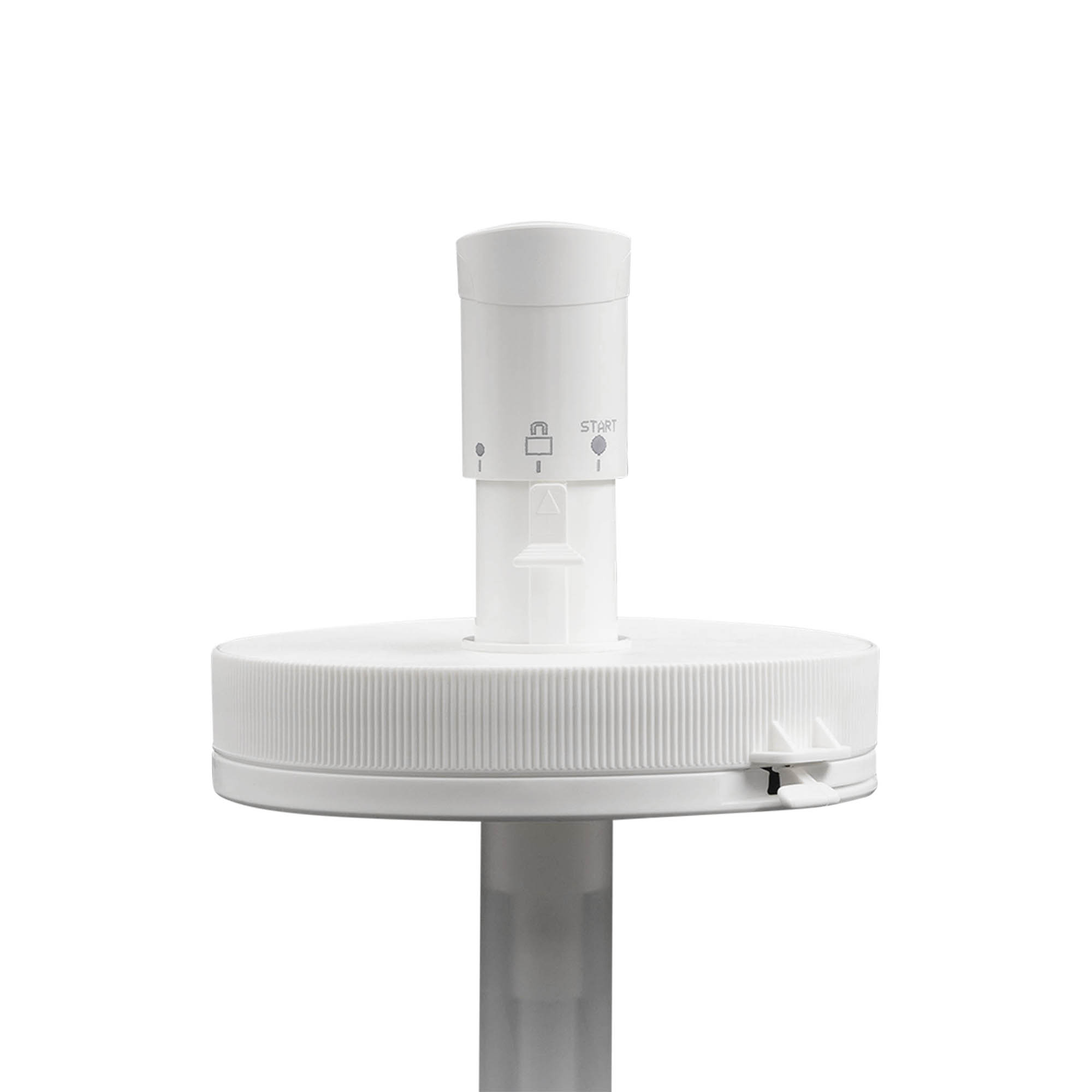 Pompa dosatrice per 1.240 ml 'Securibox', plastica PE, bianca, per bocca: chiusura a vite Pompa dosatrice per 1.240 ml 'Securibox', plastica PE, bianca, per bocca: chiusura a vite