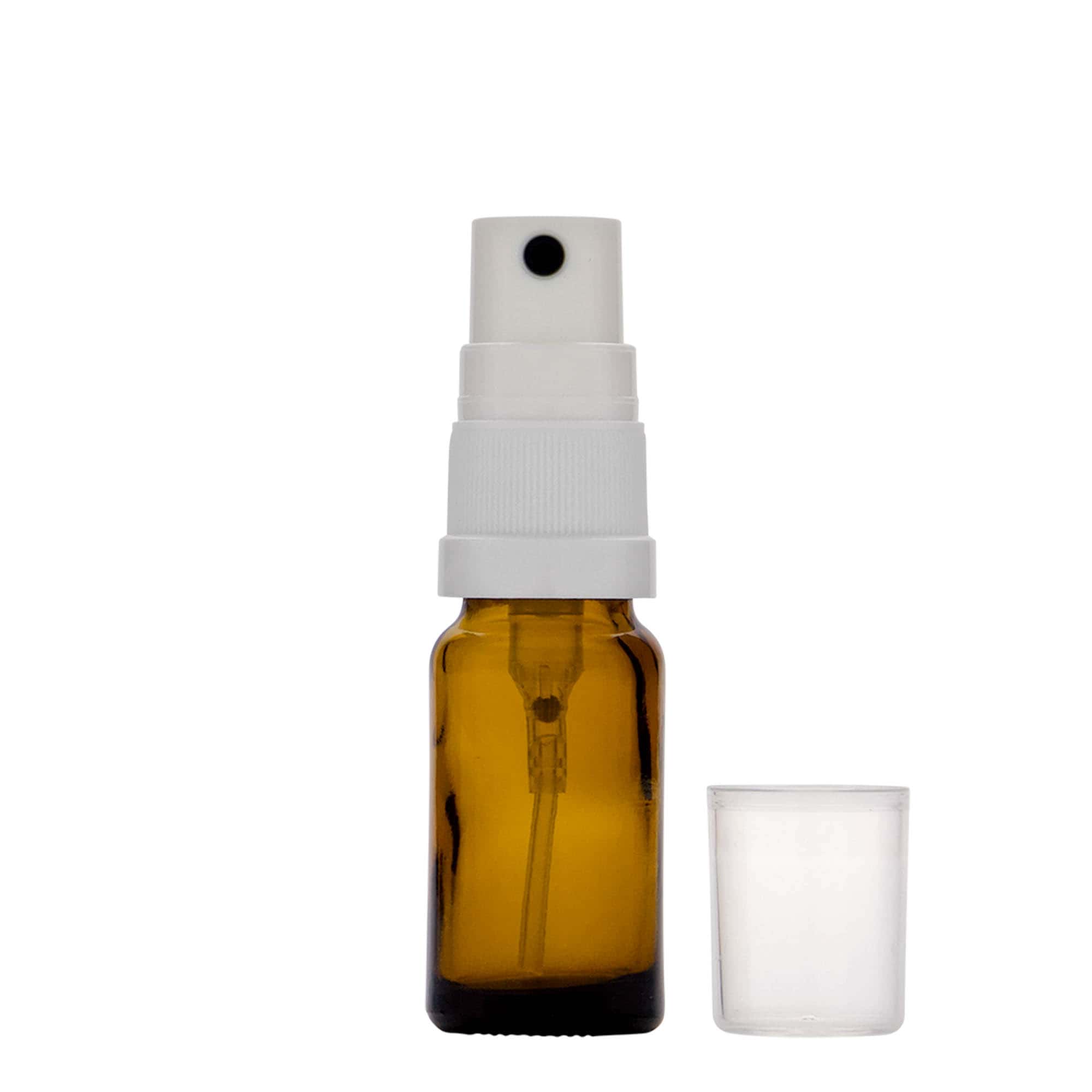 Flacone spray 10 ml medico, vetro, marrone, bocca: DIN 18