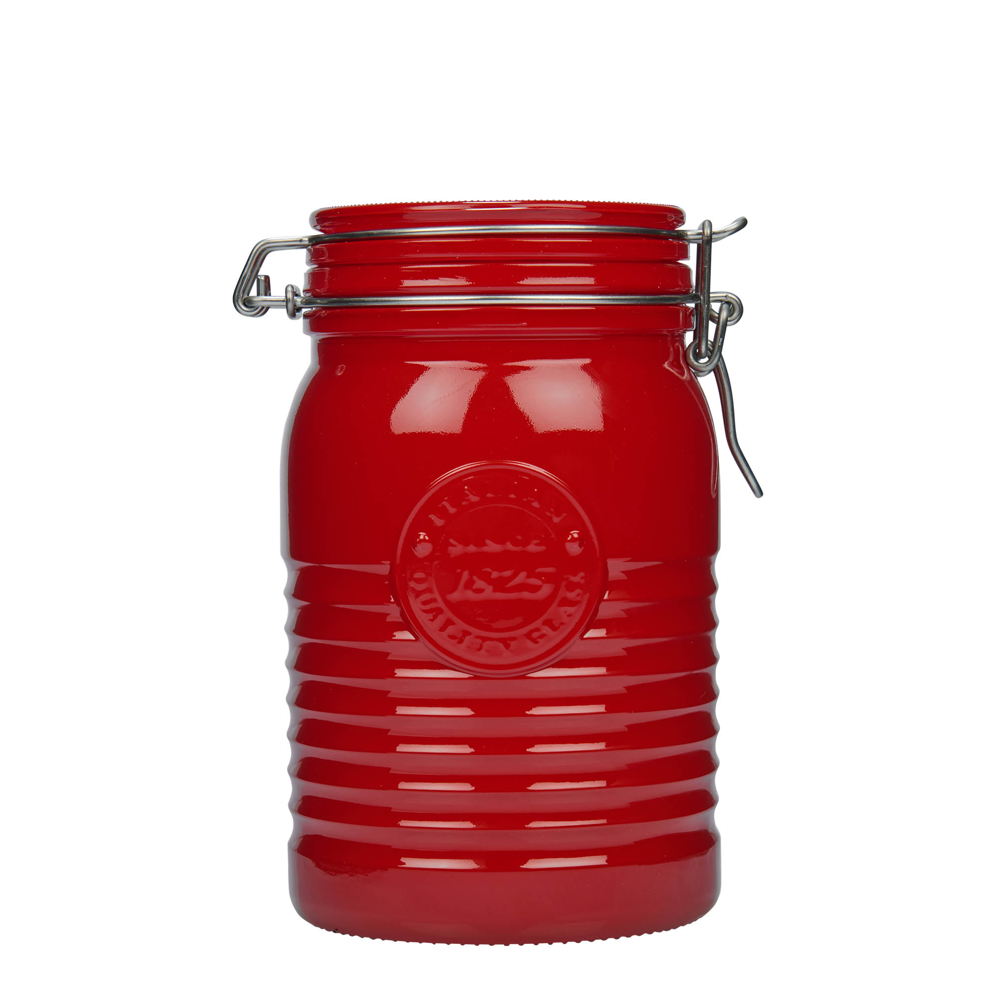 1.000 ml barattolo con chiusura a leva 'Officina 1825', rosso, bocca: chiusura a leva