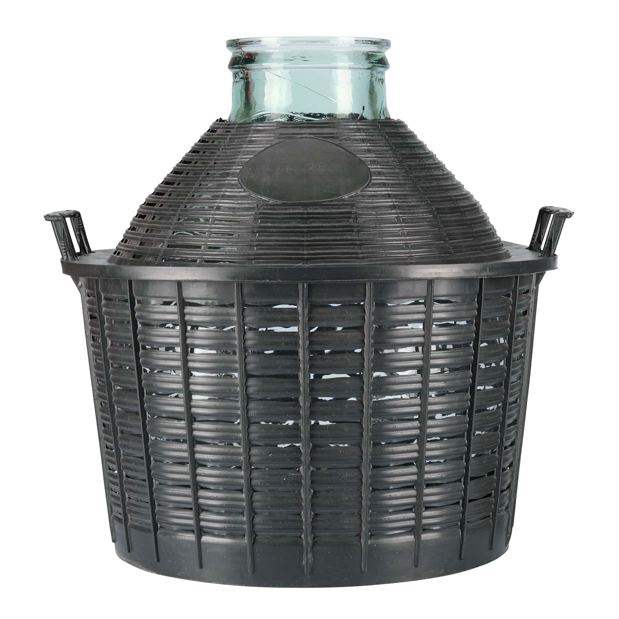 Bombola a palla da 25 l, collo largo, vetro, bocca: coperchio a calotta