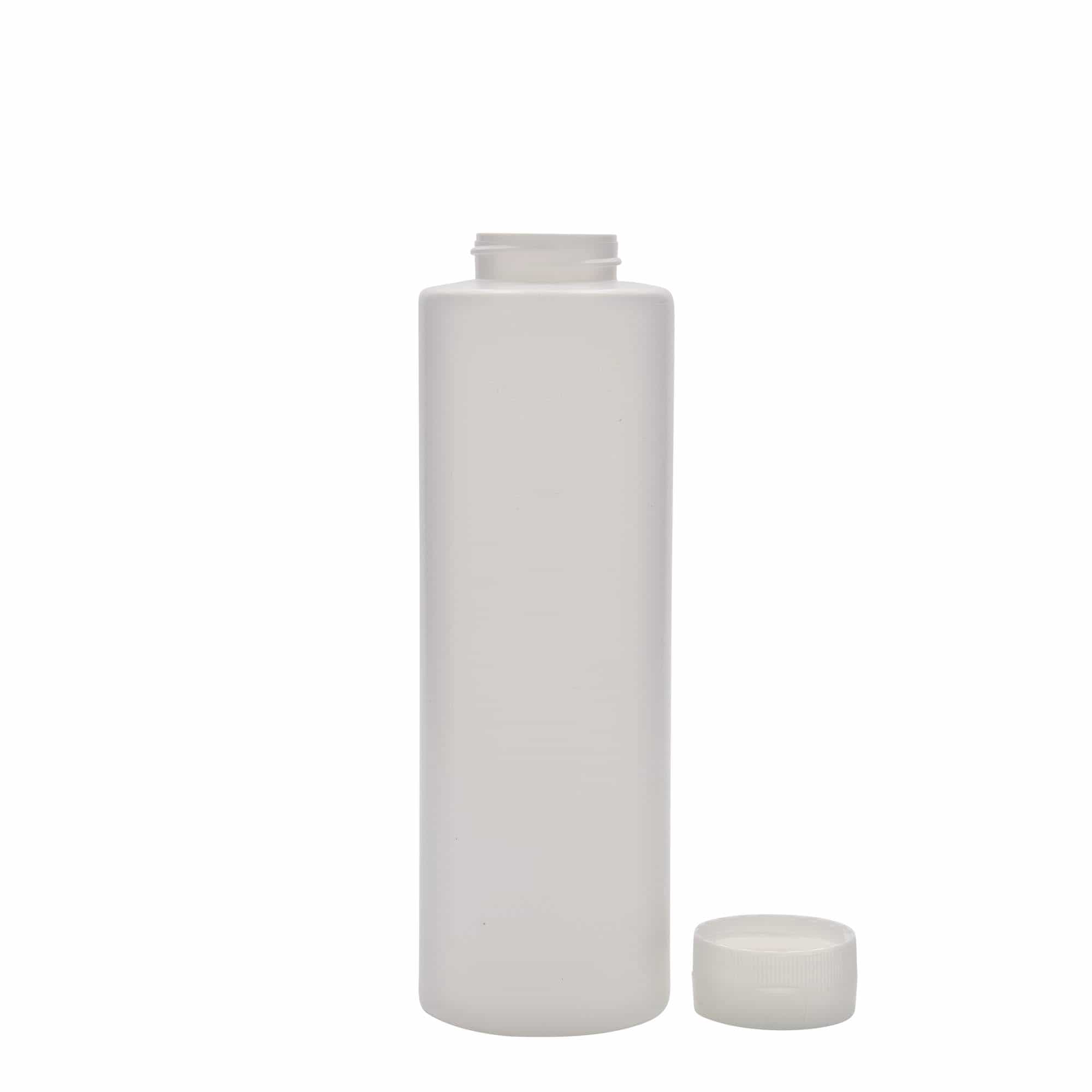 500 ml Bottiglia per salse, plastica LDPE, bianco, imboccatura: 38/400