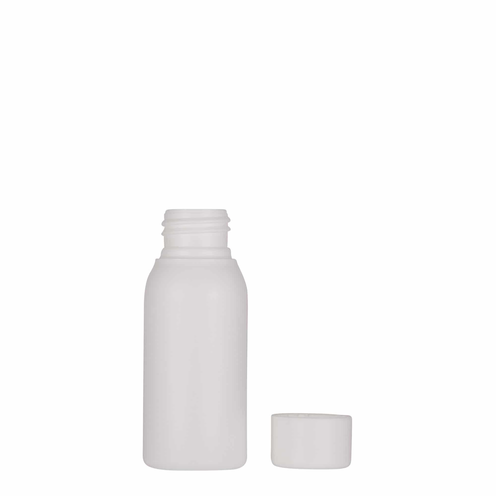 Bottiglia in plastica da 50 ml 'Tuffy', HDPE, bianca, bocca: 24/410