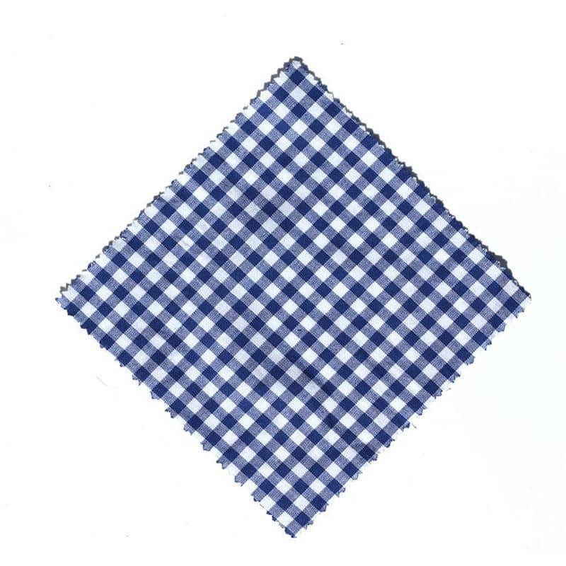 Copri vasetti in stoffa a quadretti 15x15, quadrati, tessuto, blu scuro, imboccatura: TO58-TO82
