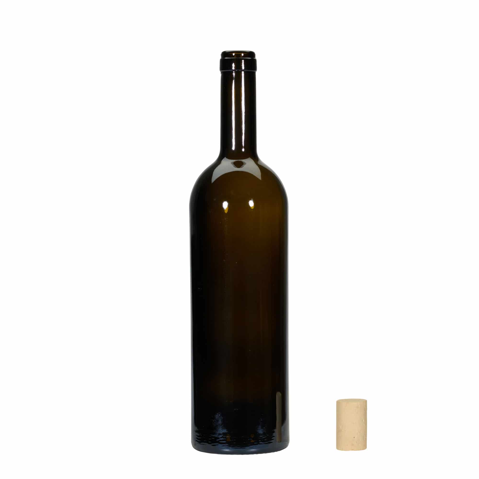 750 ml Bottiglia da vino 'Golia', verde antico, vetro, imboccatura: fascetta