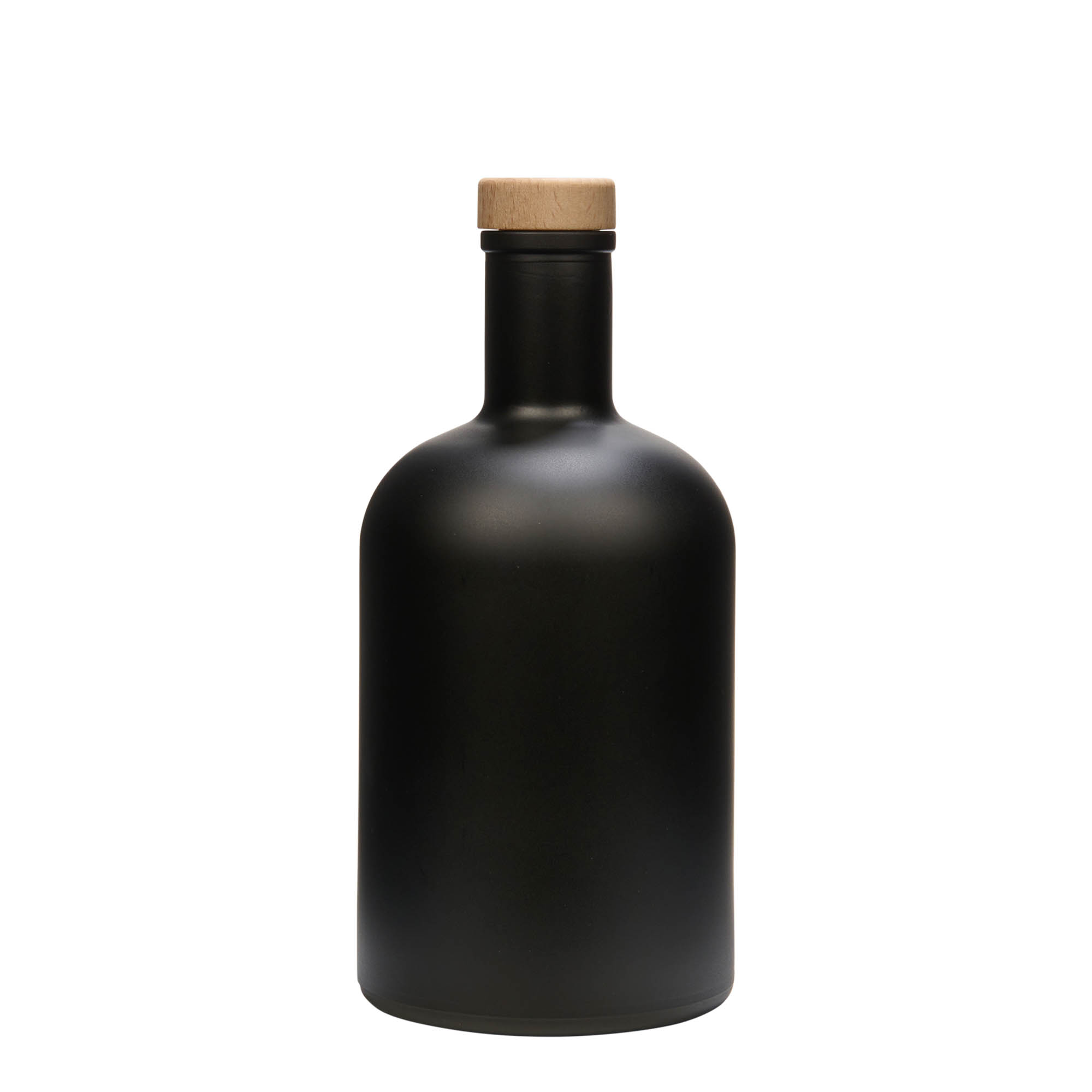 Bottiglia di vetro da 700 ml 'Gerardino', nera, bocca: tappo di sughero Bottiglia di vetro da 700 ml 'Gerardino', nera, bocca: tappo di sughero