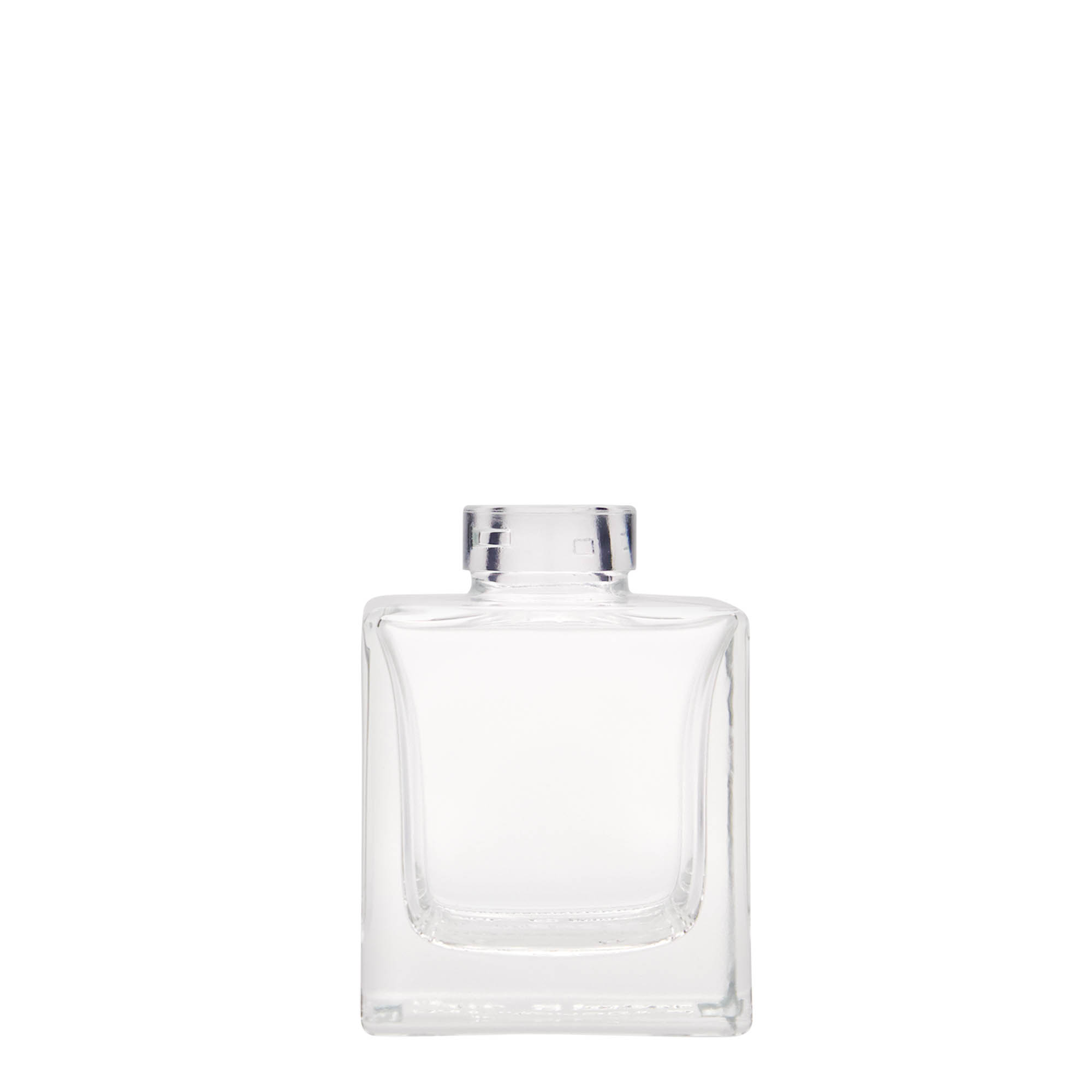 Bottiglia di vetro da 100 ml 'Cube', quadrata, bocca: sughero Bottiglia di vetro da 100 ml 'Cube', quadrata, bocca: sughero