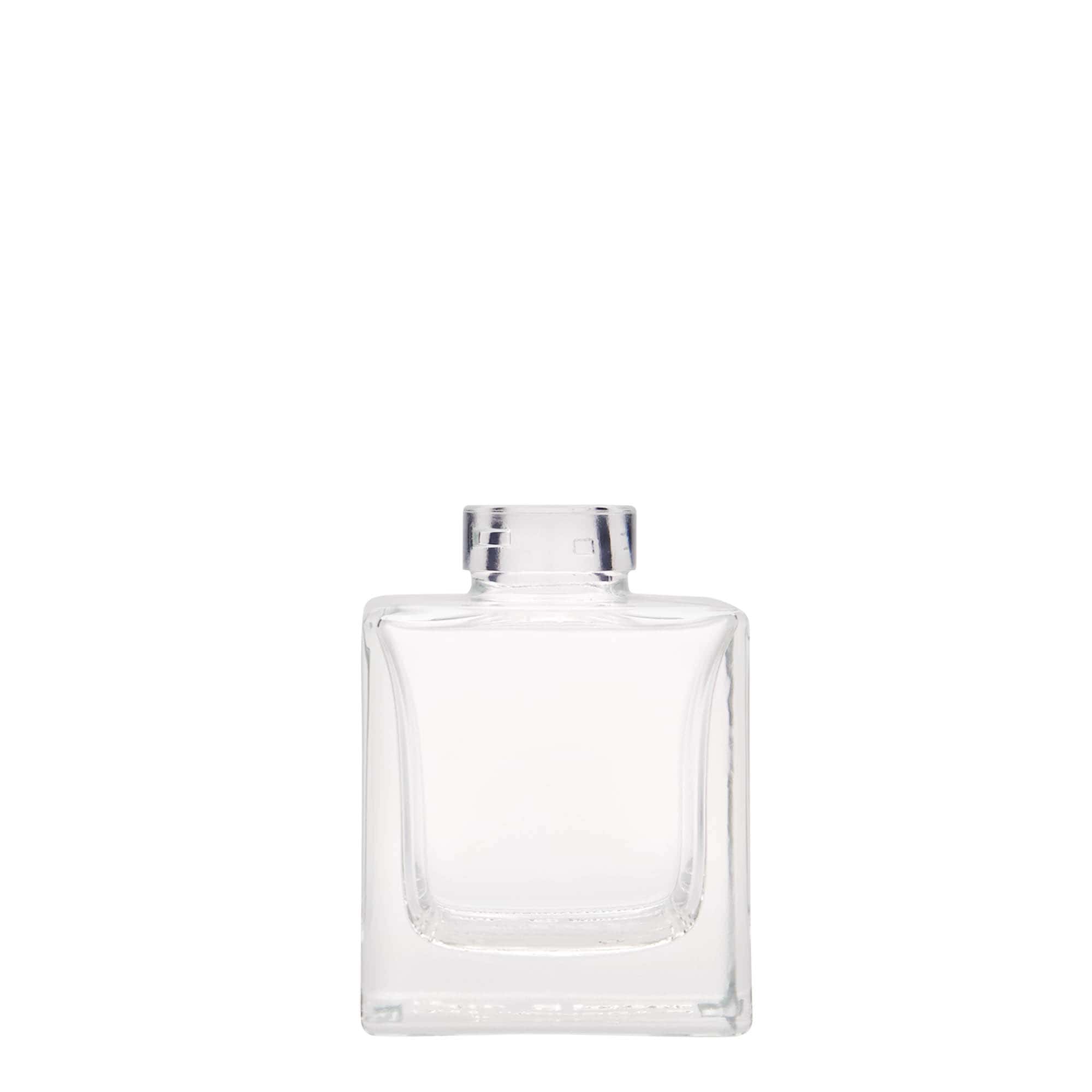 Bottiglia di vetro da 100 ml 'Cube', quadrata, bocca: sughero